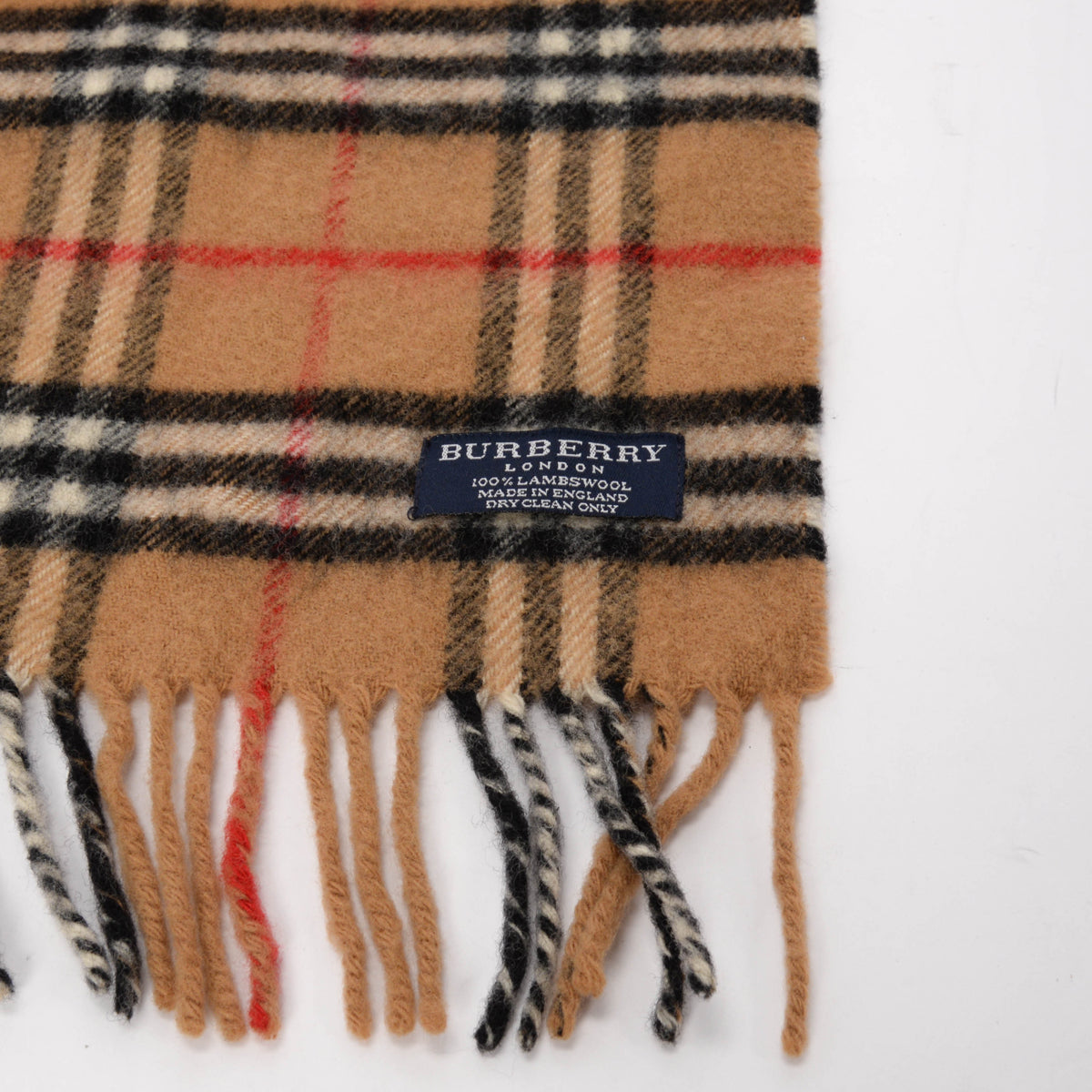 Burberry Camel Lambswool Nova Check Scarf