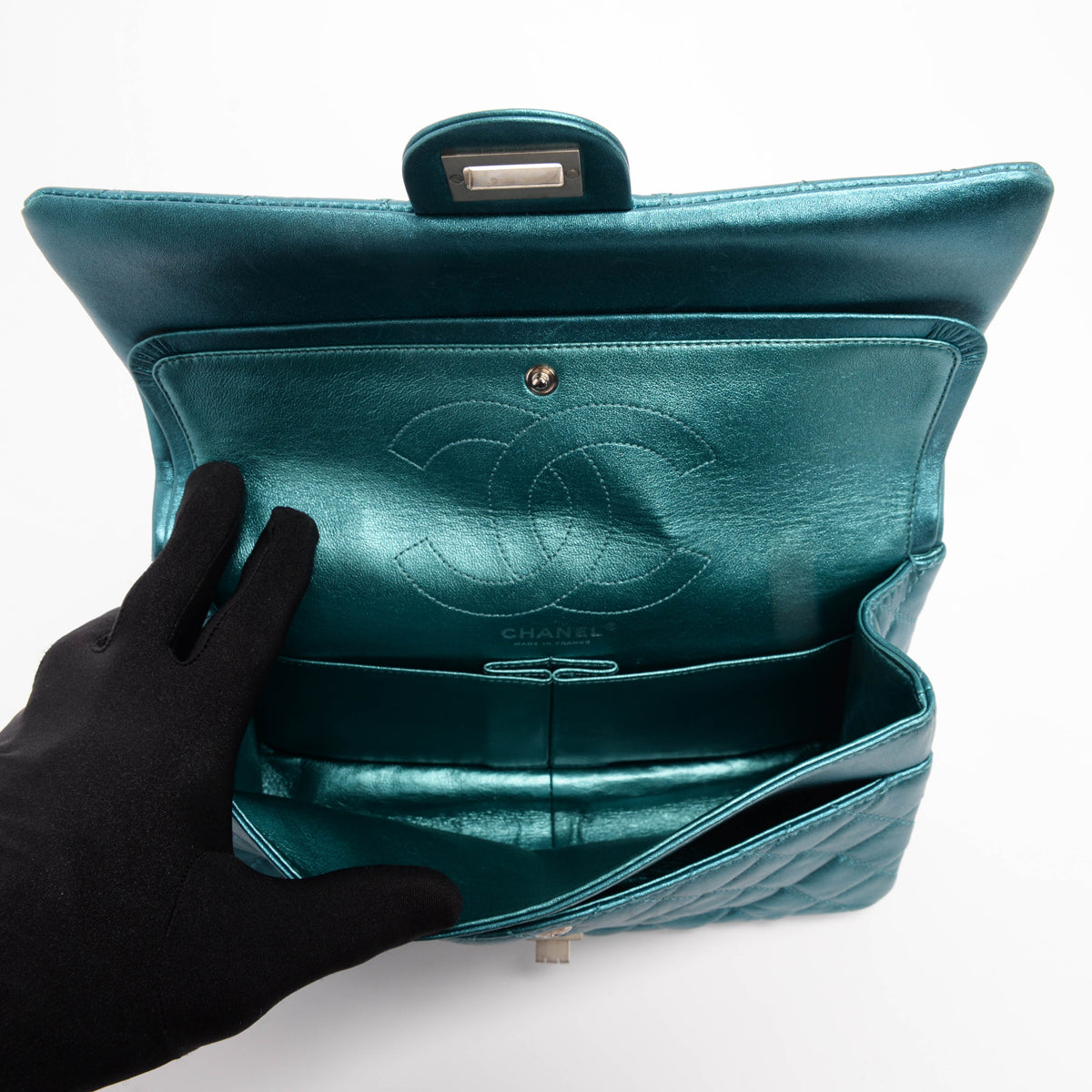 Chanel Teal Metallic Calfskin 2.55 Reissue 226 Flap Bag