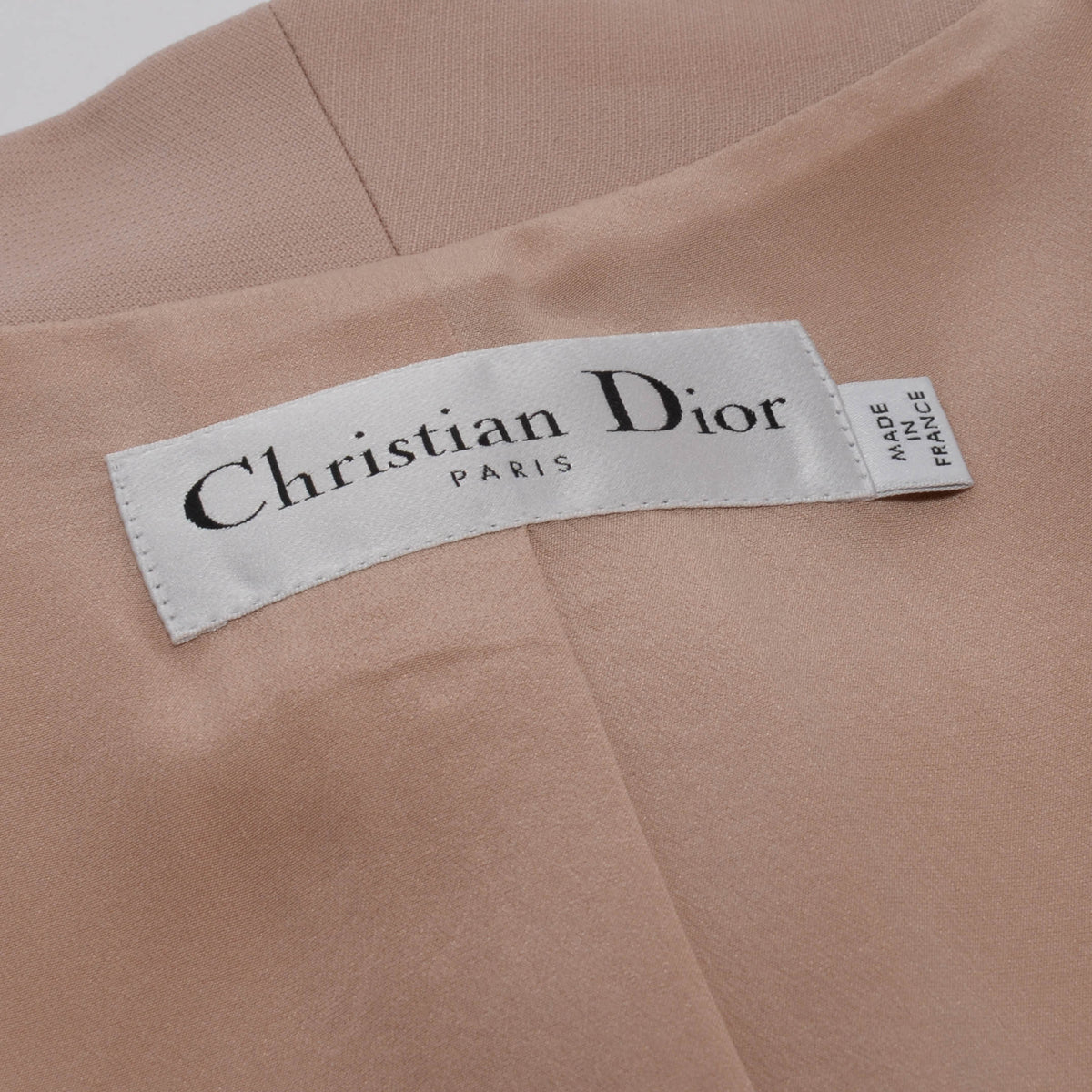Dior Dusty Pink Wool Cropped Collarless Jacket FR 42