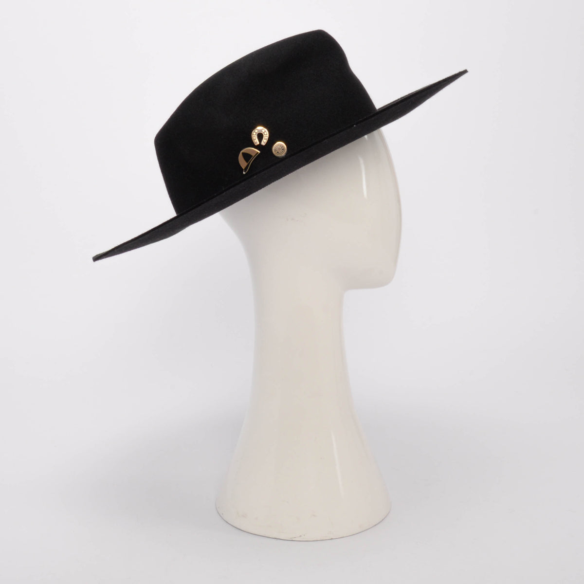 Hermes Black Rabbit Felt Faubourg Jump Hat