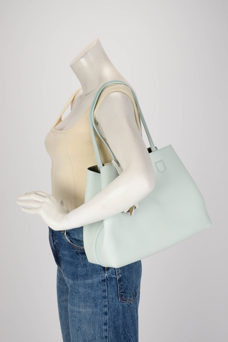 Dior Mint Green Grained Calfskin Bucket Tote