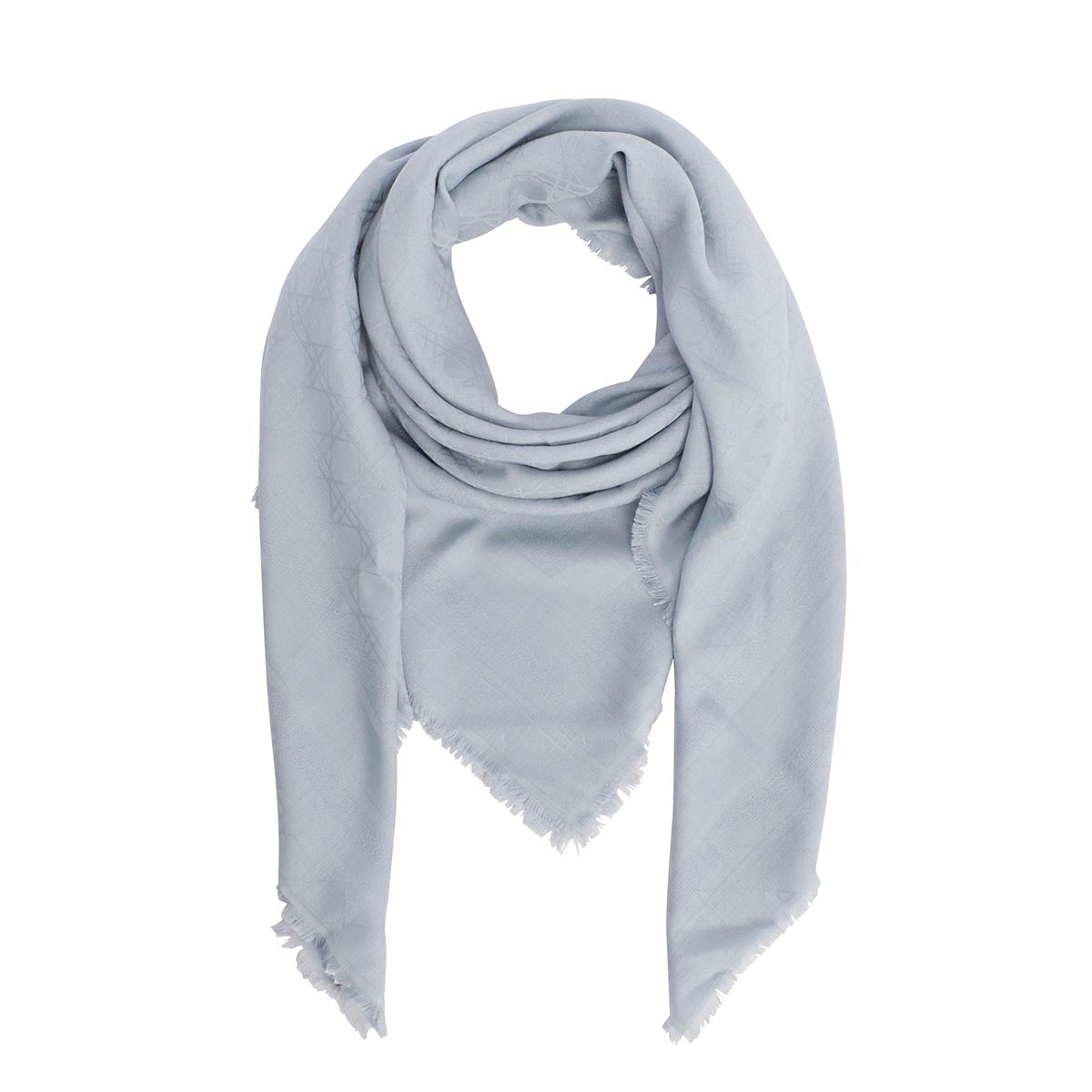 Dior Ice Blue Cannage Fringed Shawl