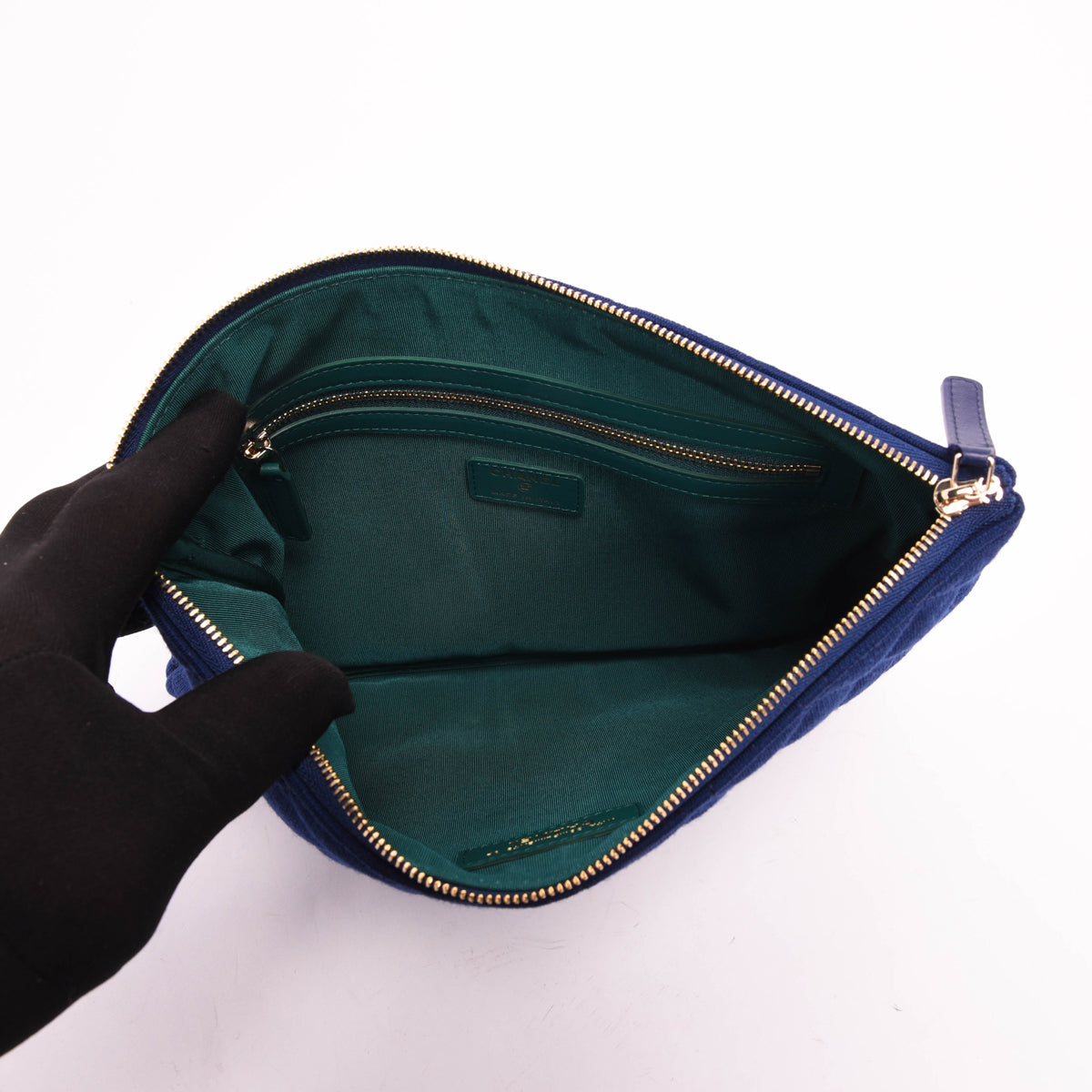 Chanel Cobalt Quilted Jersey Medium O-Case