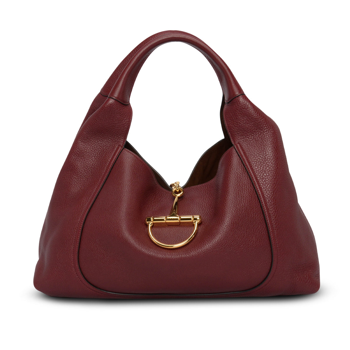 Gucci Rosso Ancora Grained Calfskin Softbit Maxi Shoulder Bag