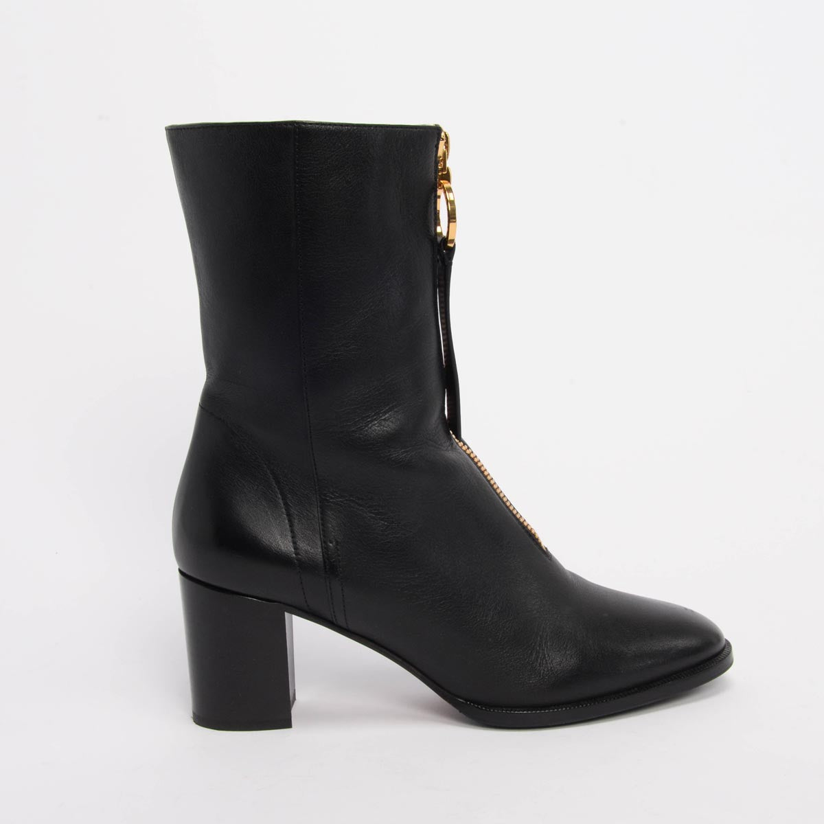 Dior Black Calfskin Effrontee Zip Ankle Boots 39