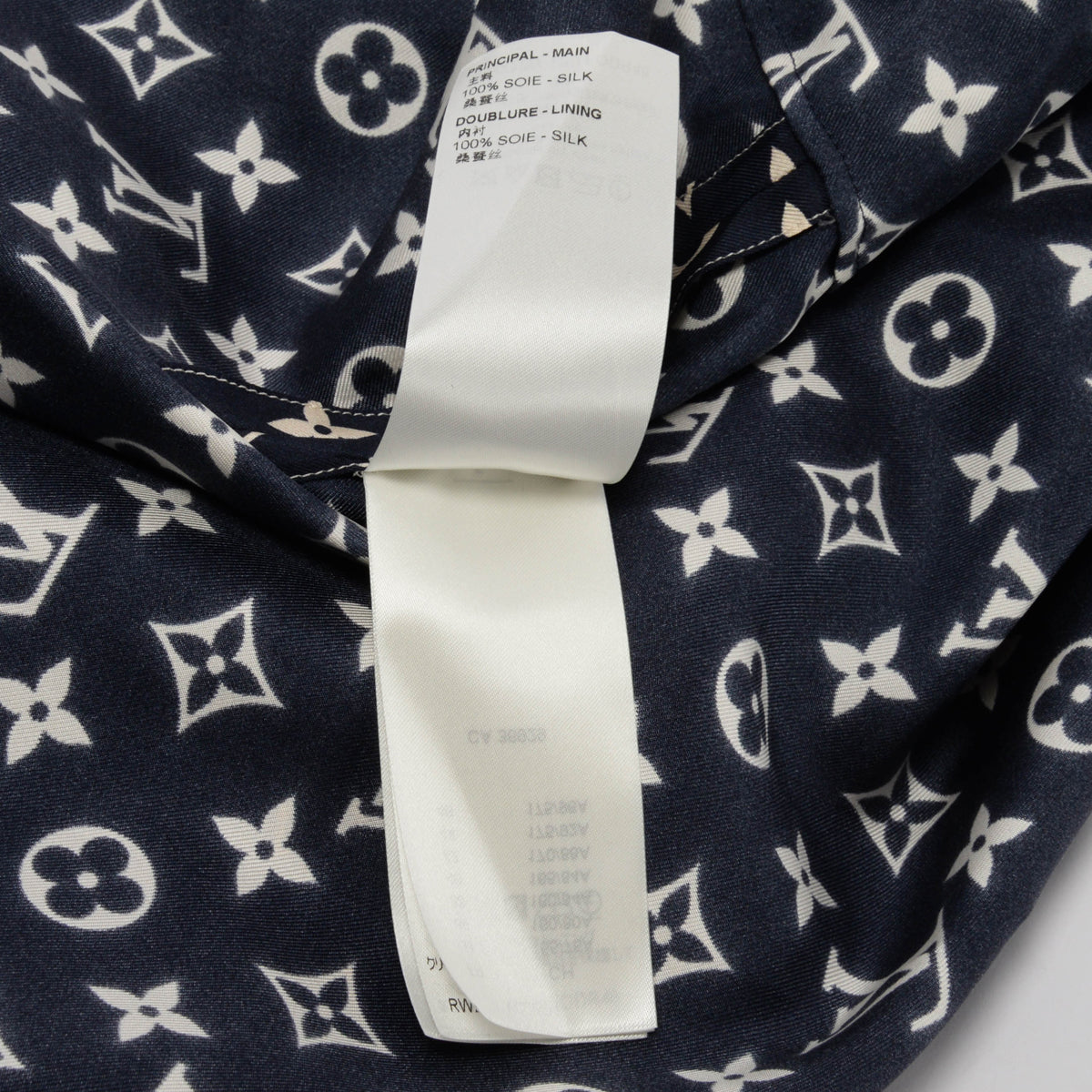 Louis Vuitton Indigo Silk Stripe Accent Monogram Shirt Dress FR 44