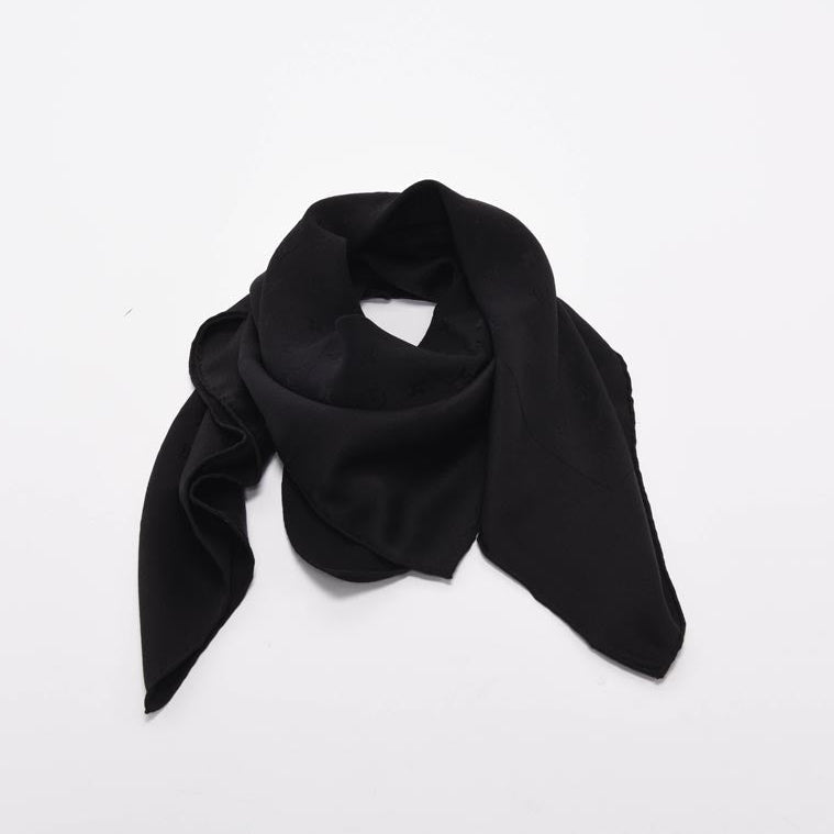 Louis Vuitton Black Silk Monogram Scarf