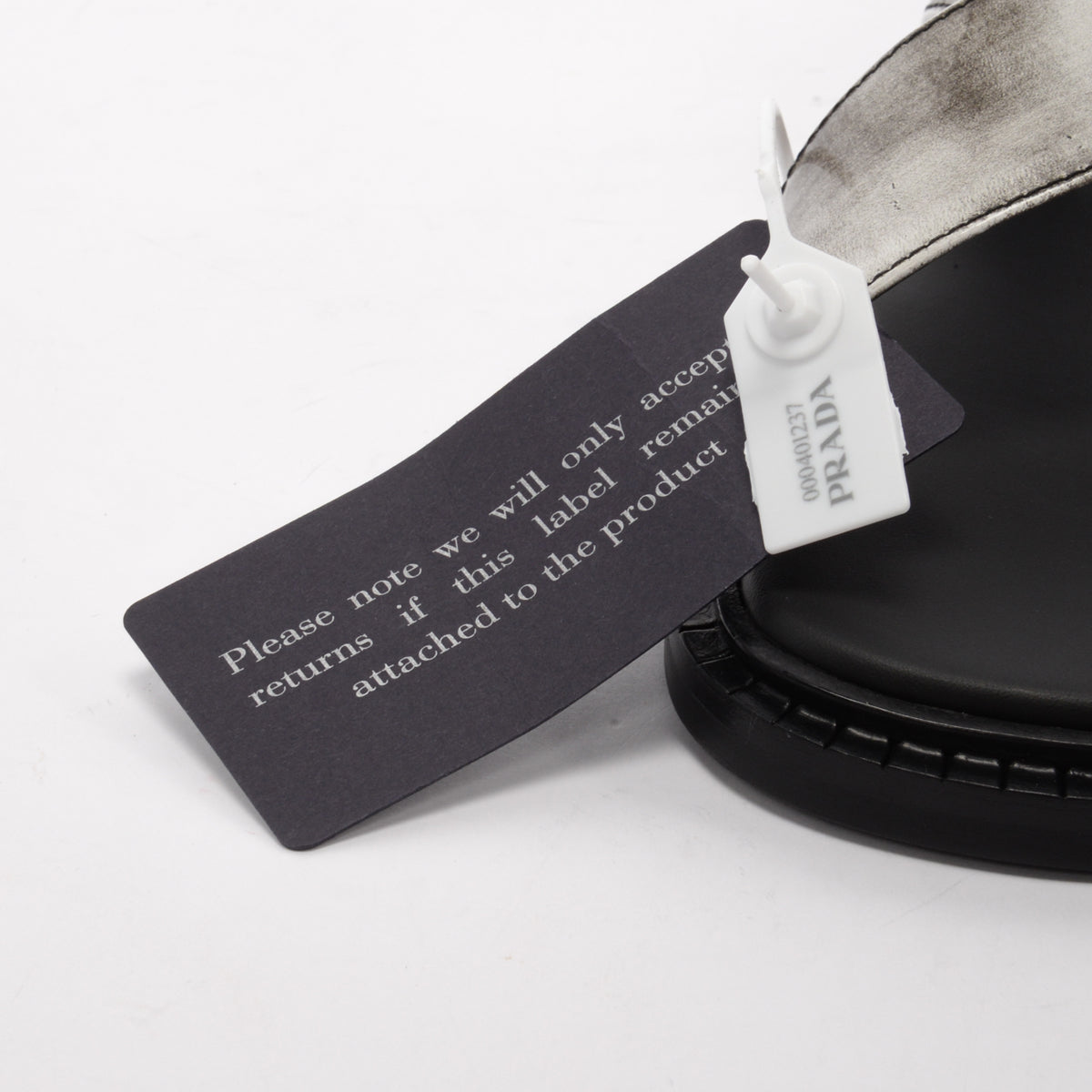 Prada White Brushed Calfskin Buckle Sandals 39