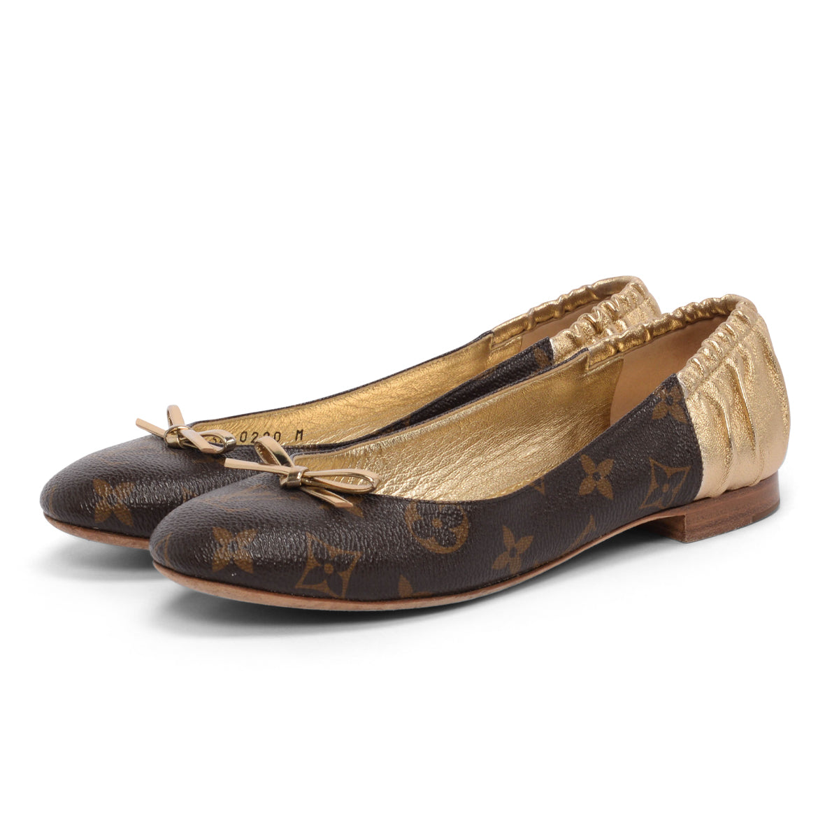 Louis Vuitton Gold Monogram Canvas Joy Ballerina Flats 35.5