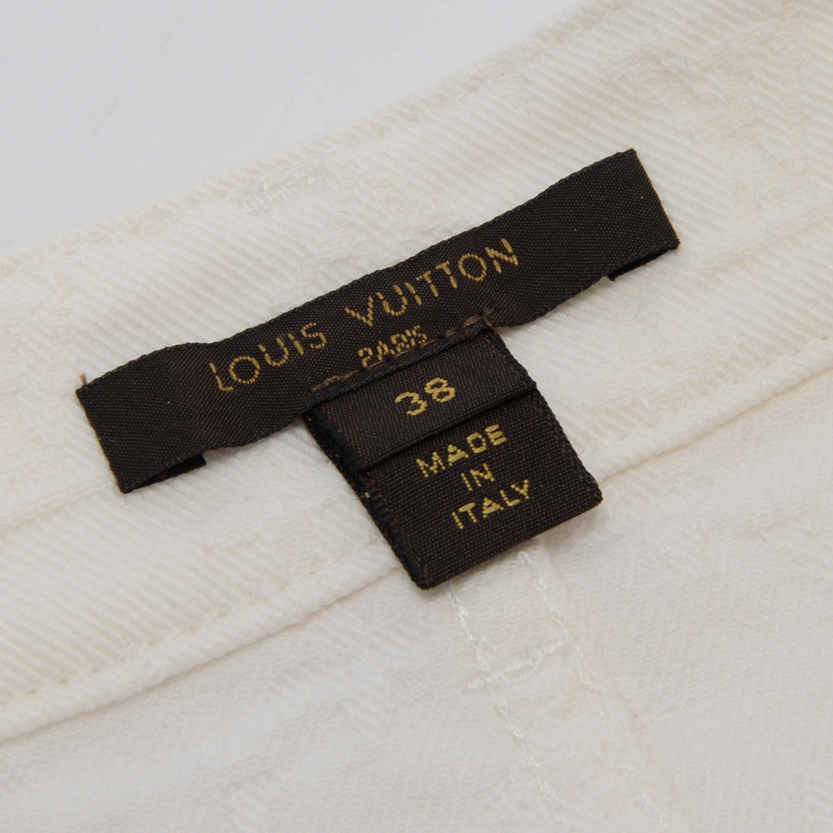 Louis Vuitton White Jacquard Denim Monogram Skirt FR 38