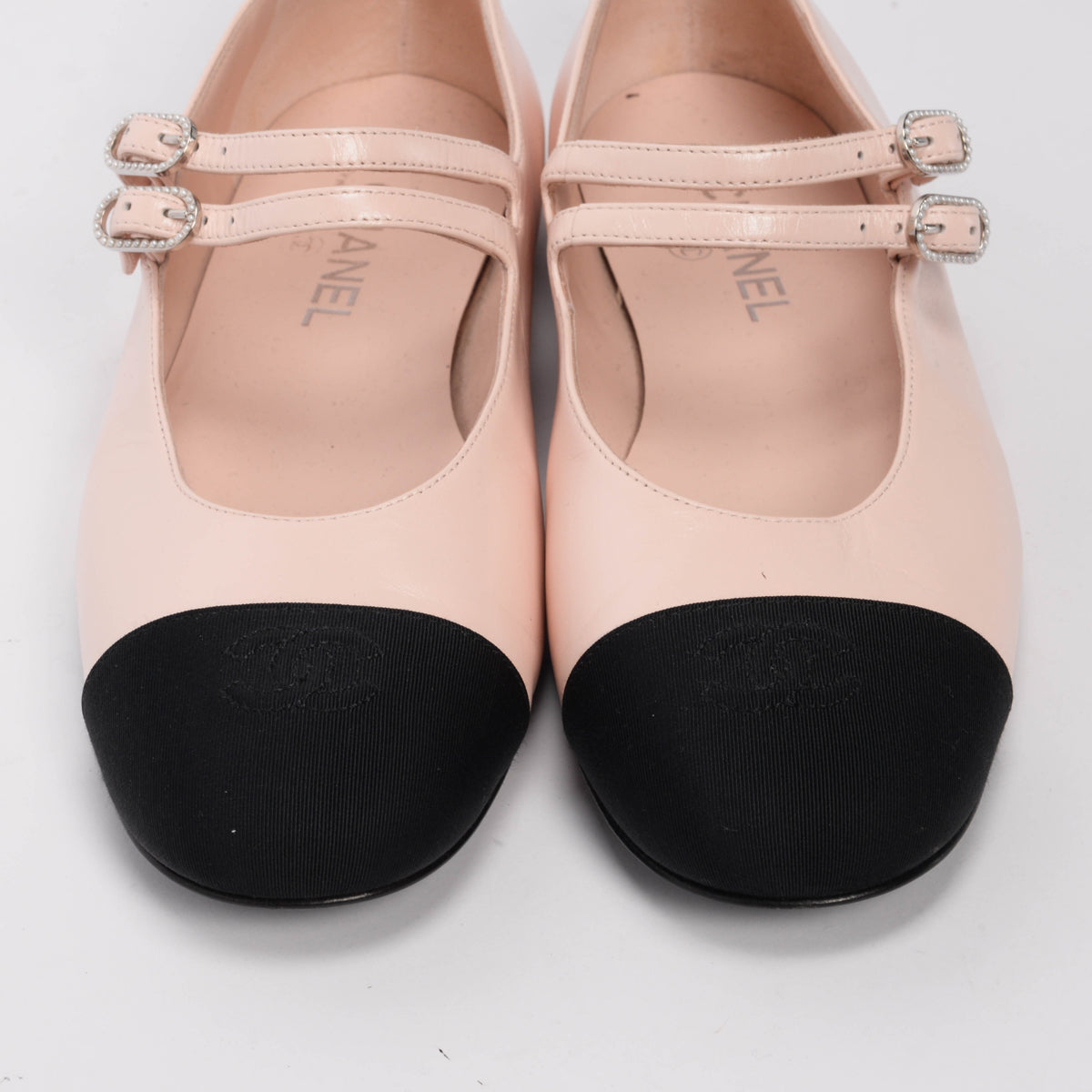 Chanel Pink Pearlescent Lambskin Mary Jane Flats 41
