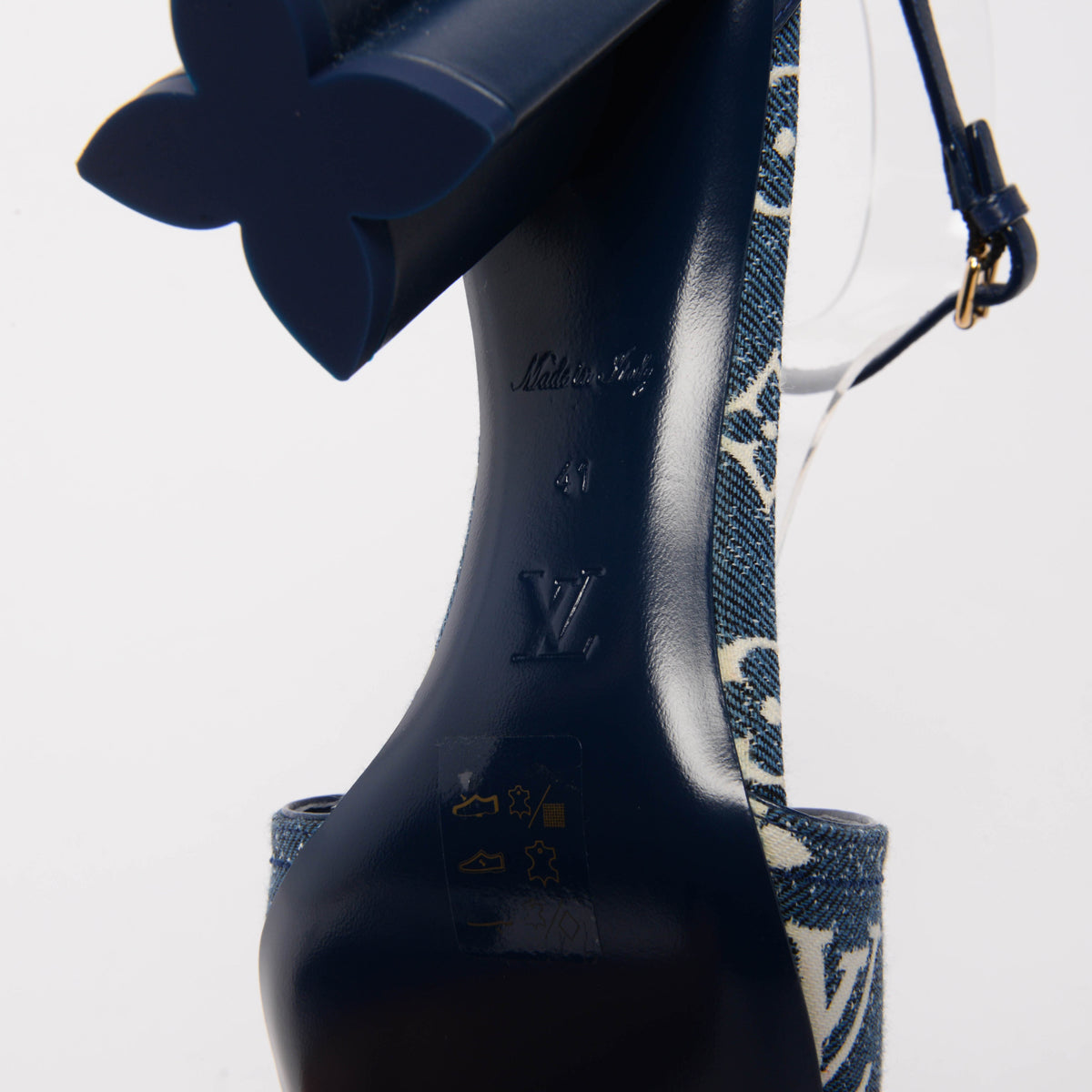 Louis Vuitton Blue Monogram Denim Silhouette Sandals 41