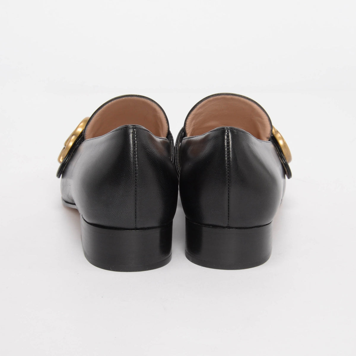 Gucci Black Malaga Kid Double G Loafers 36.5