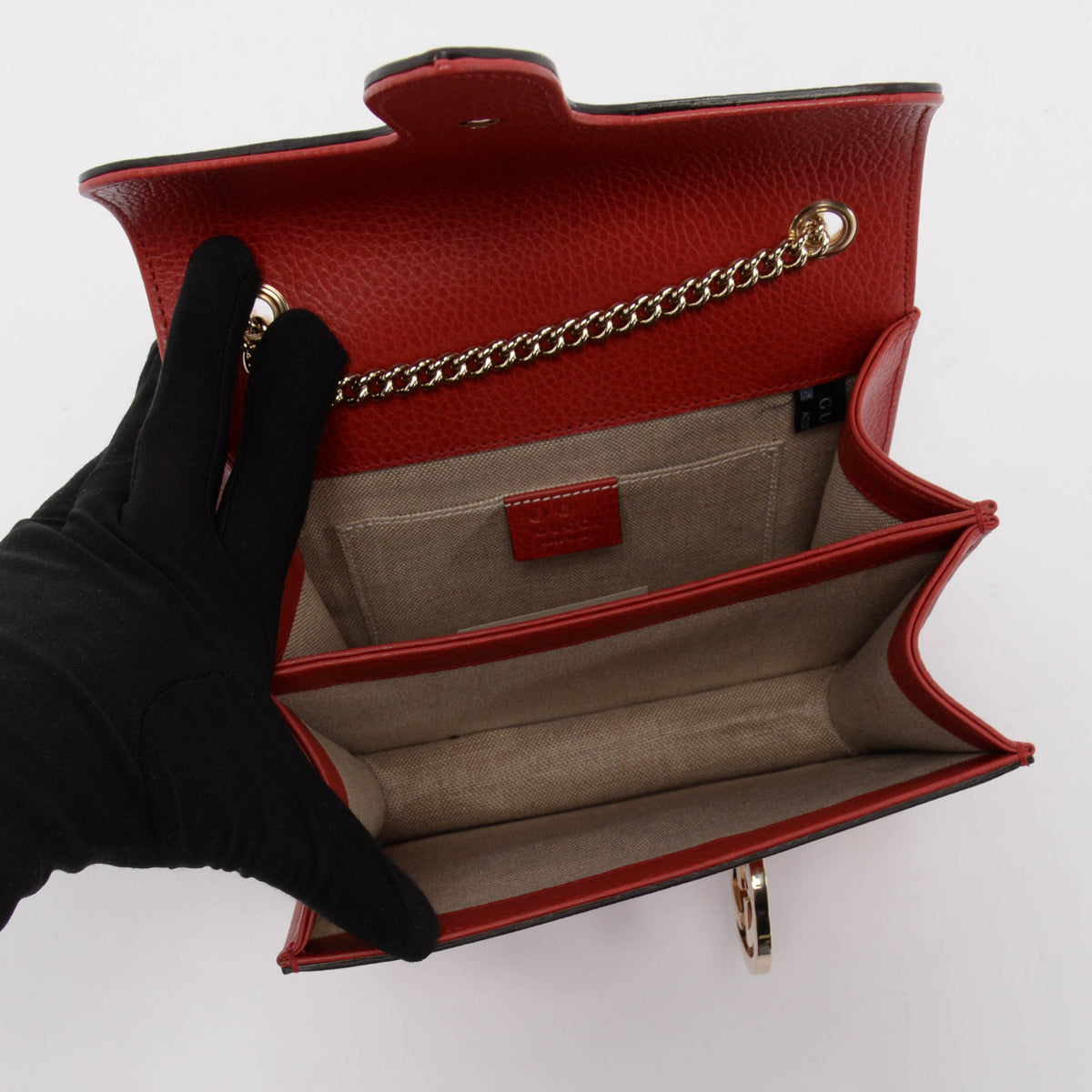 Gucci Red Dollar Calfskin Small Interlocking G Shoulder Bag