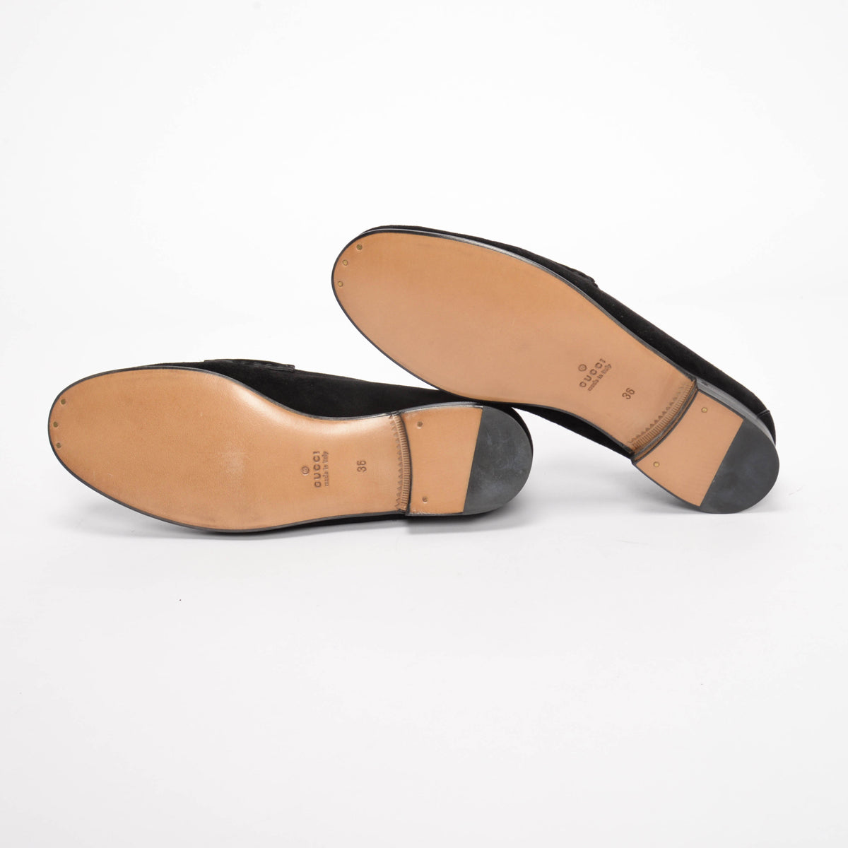 Gucci Black Suede Fringed Horsebit Loafers 36