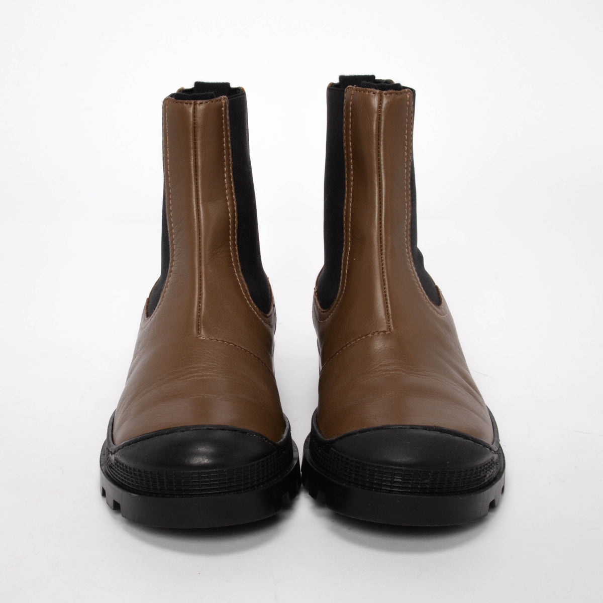 Loewe Khaki Calfskin Chelsea Boots 37