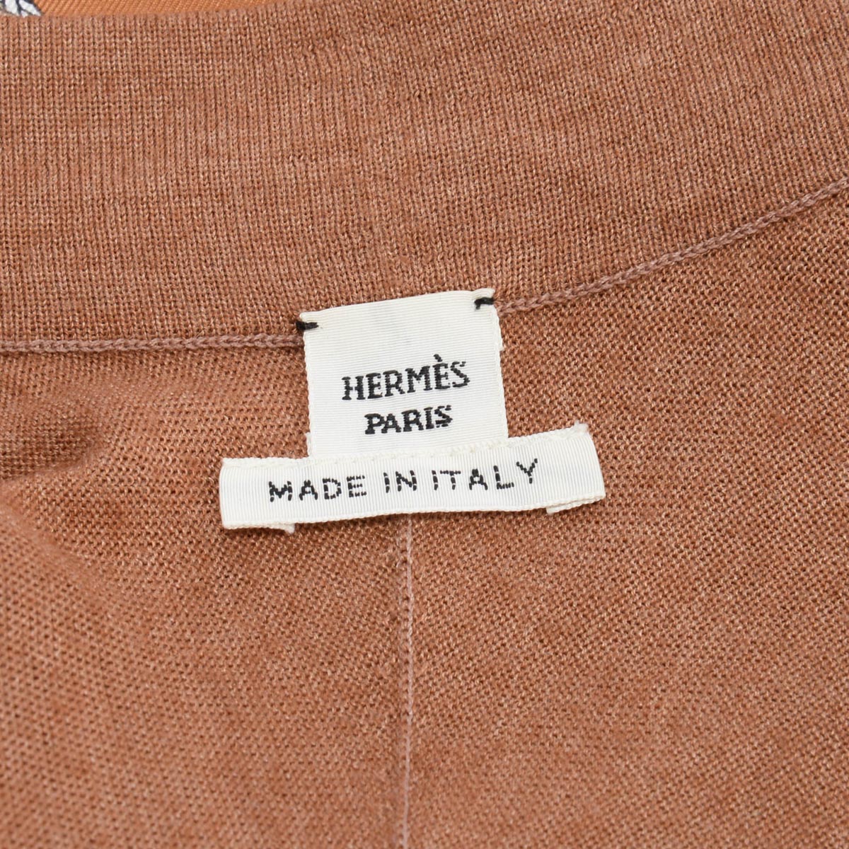 Hermes Brown Silk & Cashmere Cliquetis Belted Cardigan FR 42