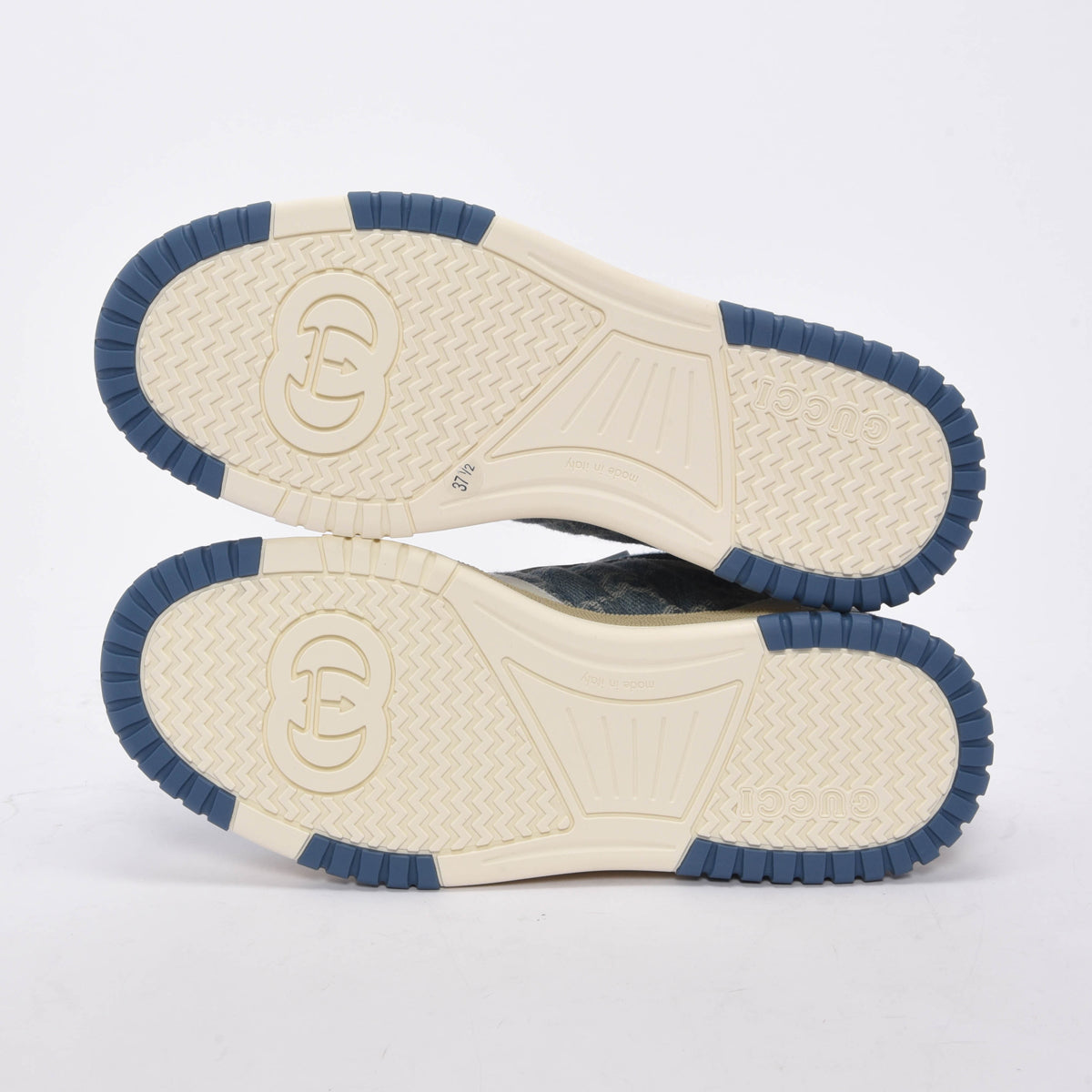 Gucci Blue Denim GG Re-Web Sneakers 37.5