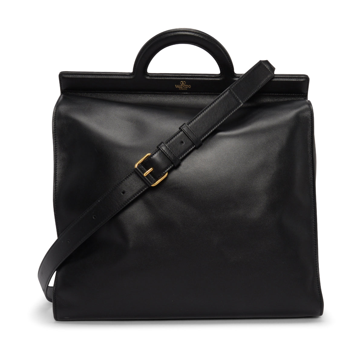 Valentino Black Smooth Calfskin Tagged Tote