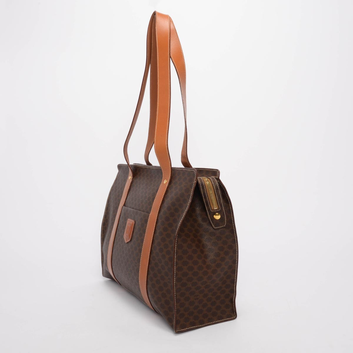 Celine Brown Macadam Canvas Large Tote