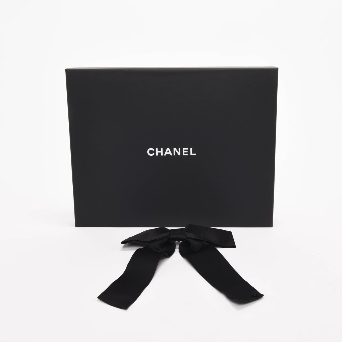 Chanel Black Silk Blend Bow CC Hair Clip