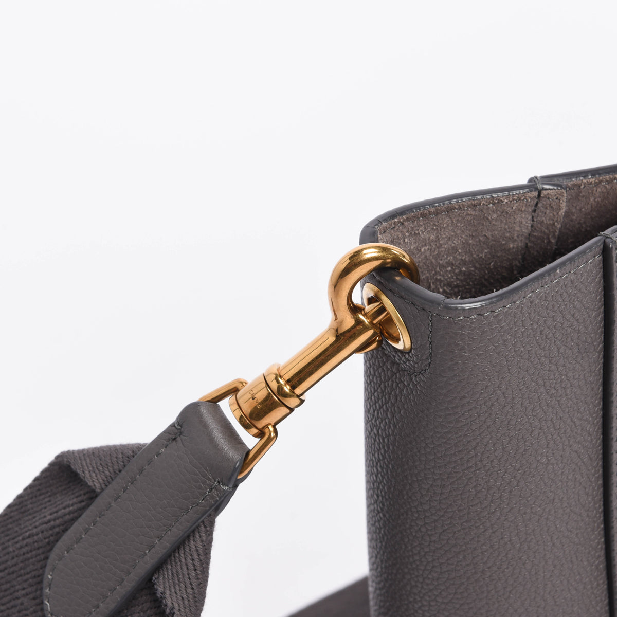 Celine Dark Grey Grained Calfskin Small Sangle Shoulder Bag