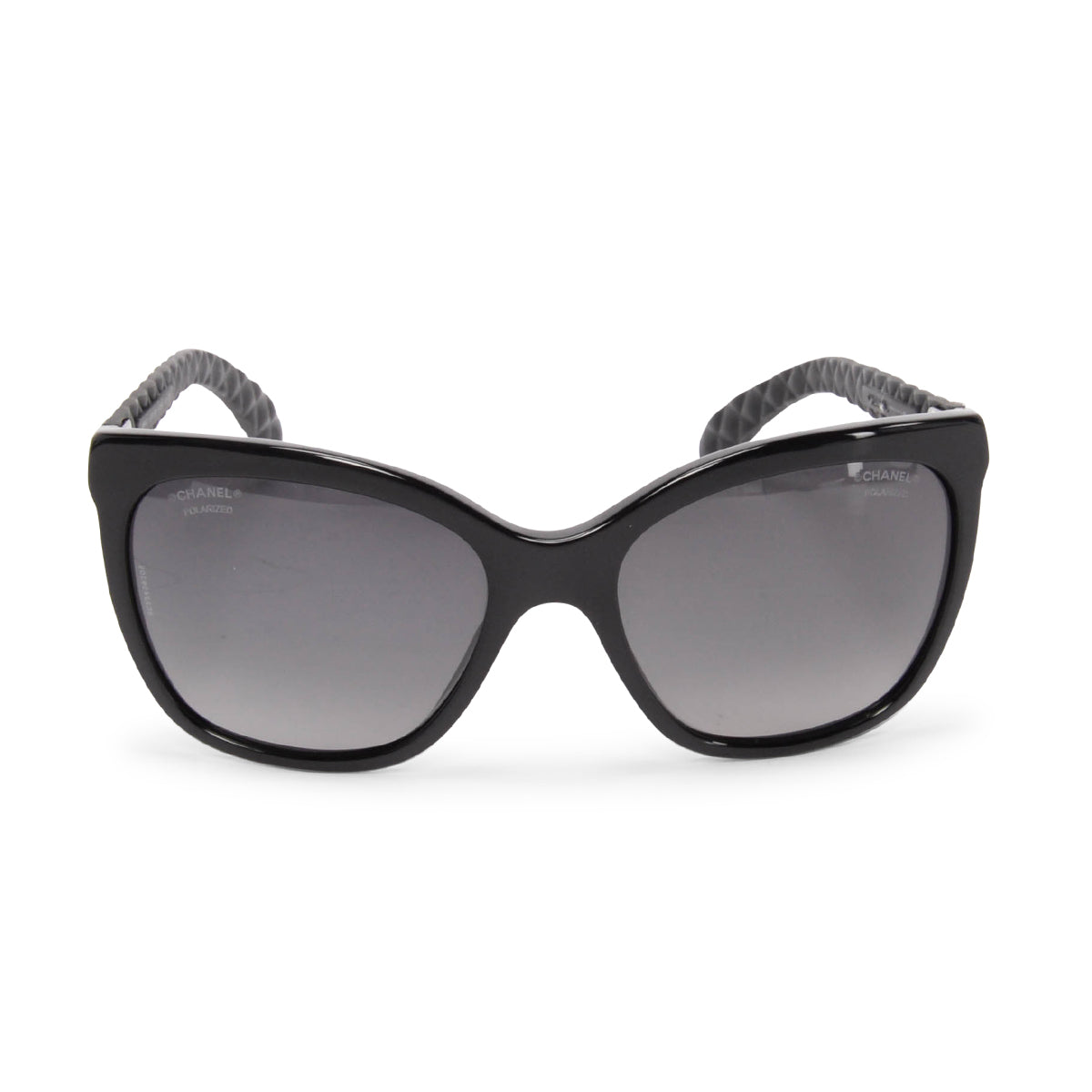 Chanel Black Quilted Arm Butterfly Sunglasses