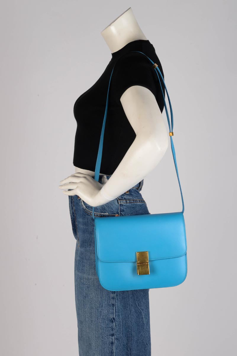 Celine Aqua Box Calf Classic Box Bag