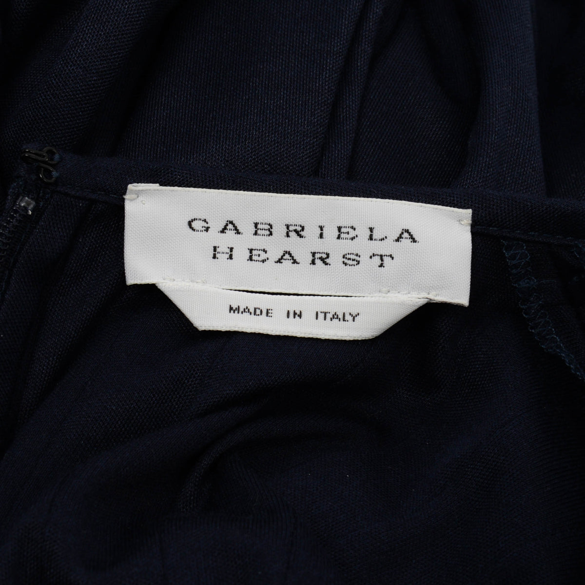 Gabriela Hearst Navy Silk Jersey Pintucked Maxi Dress IT 48