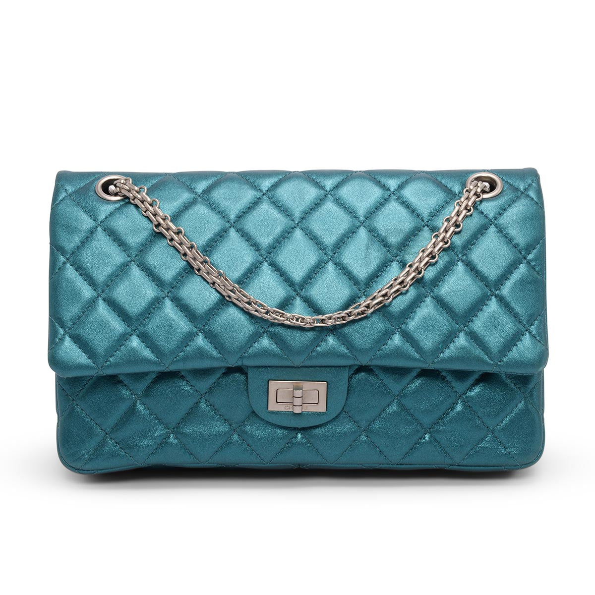 Chanel Teal Metallic Calfskin 2.55 Reissue 226 Flap Bag