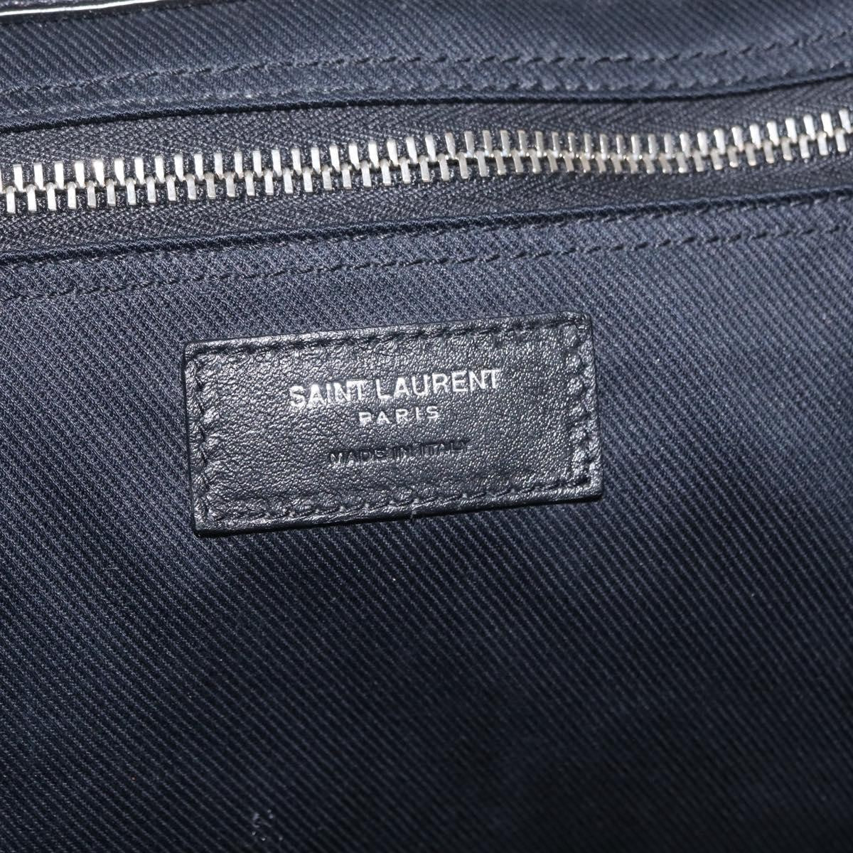 Saint Laurent Black Embossed Leather Rive Gauche Shopper Tote