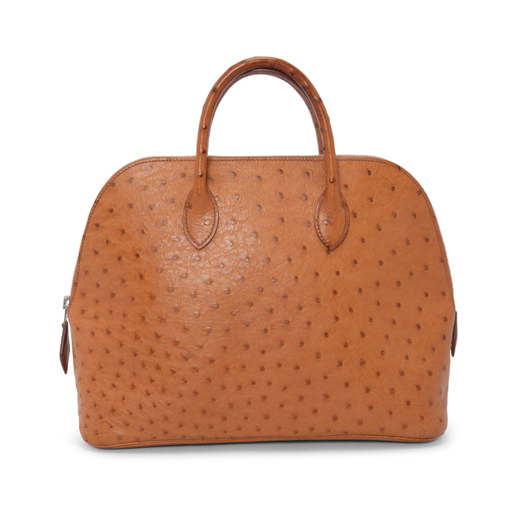 Hermes Cognac Ostrich Bolide 31 Bag