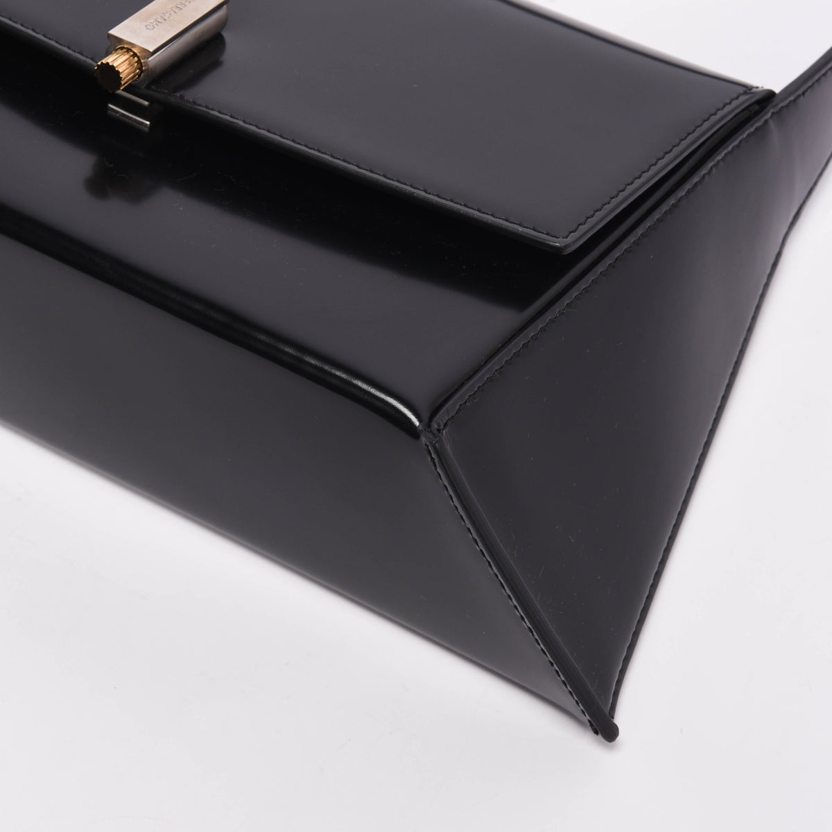 Ferragamo Black Calfskin Geometric Shoulder Bag