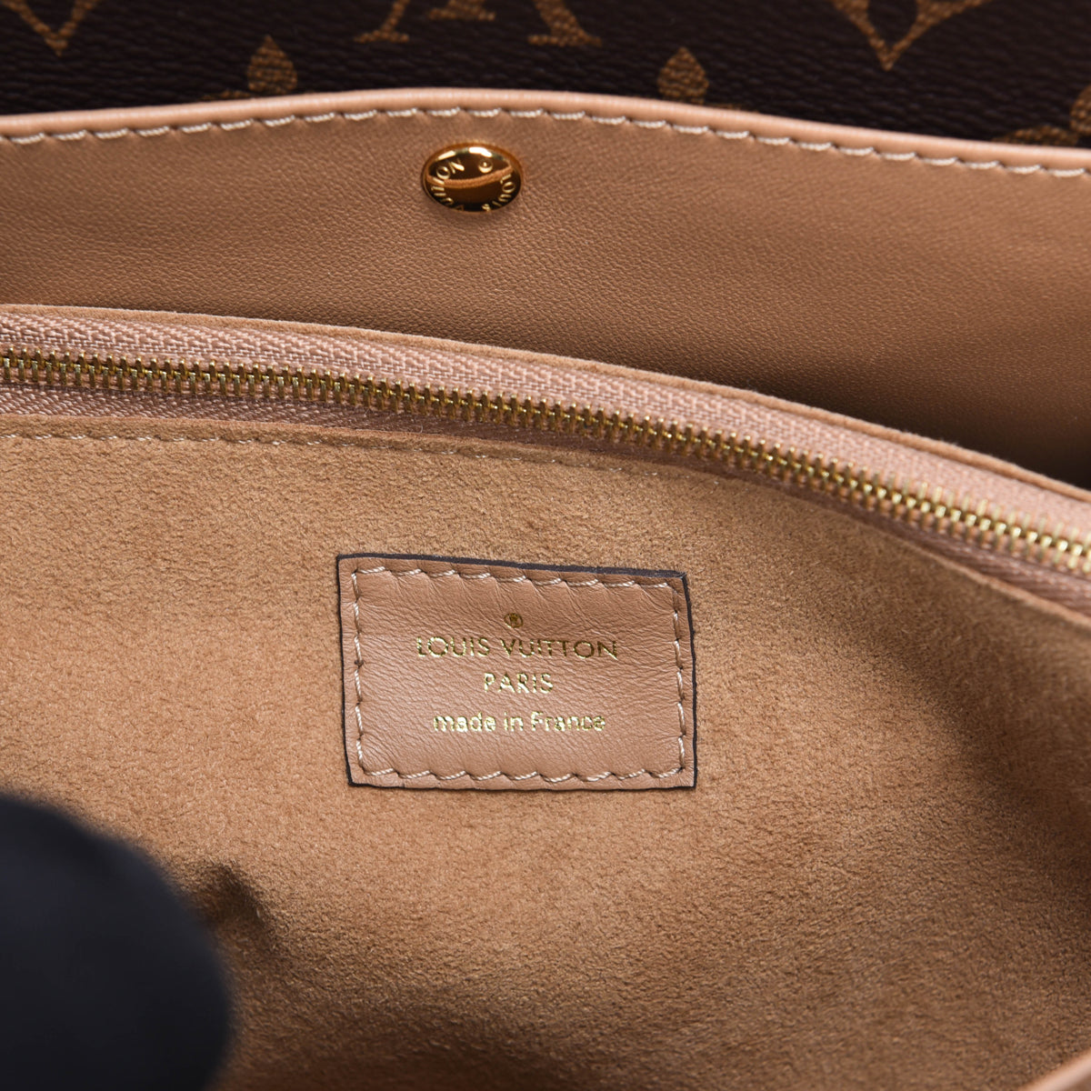 Louis Vuitton Sesame Grained Calfskin & Monogram Double V Bag