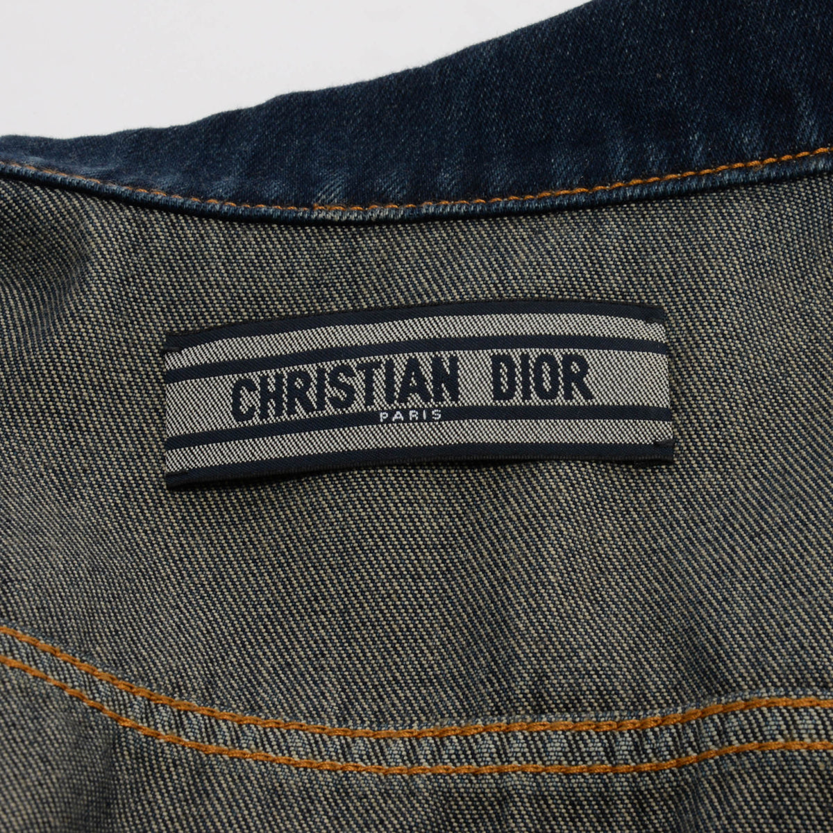 Dior Blue Denim Couture Short Sleeve Cropped Jacket FR 44