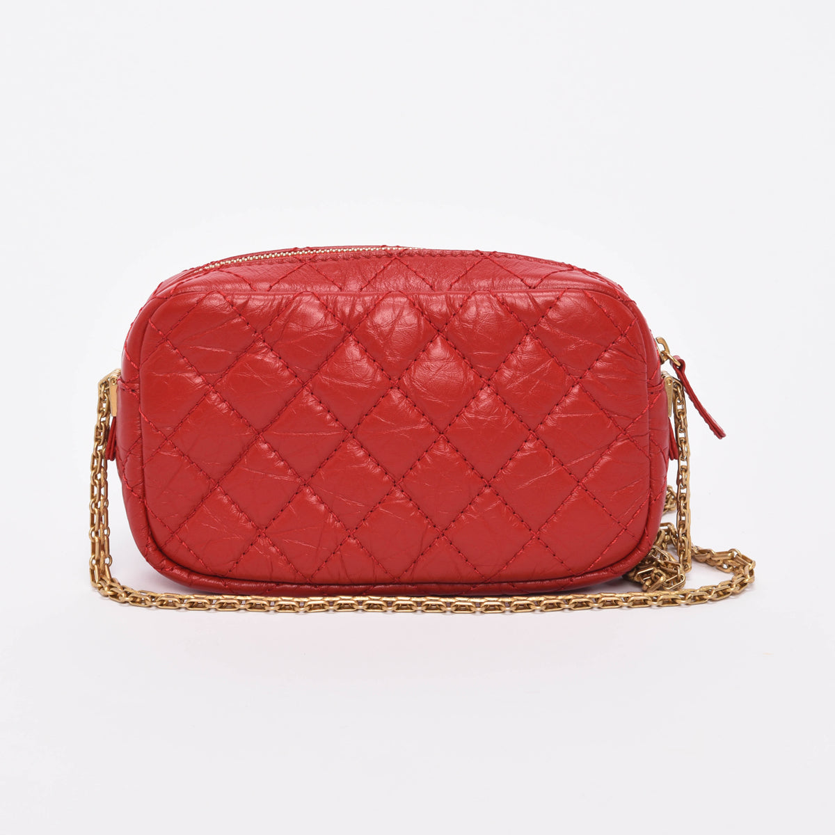 Chanel Red Aged Quilted Calfskin Mini Reissue Camera Case