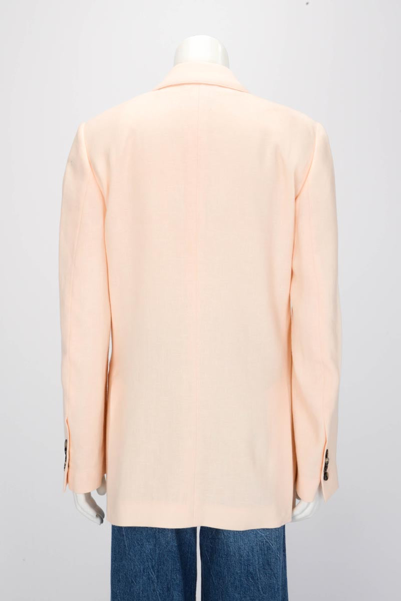 Loro Piana Honey Suckle Linen & Wool Aurora Oversized D.B. Blazer IT 42
