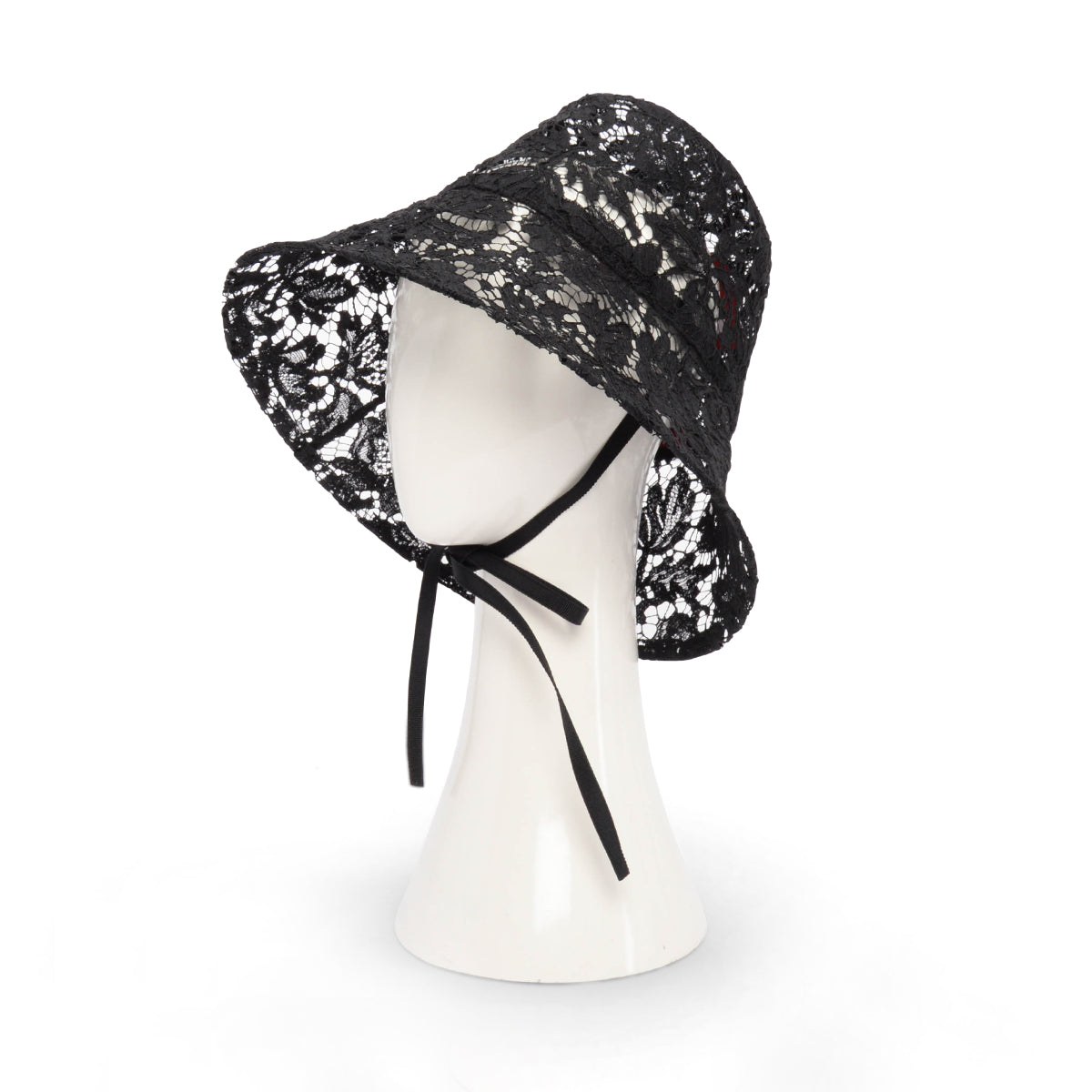 Valentino Black Floral Lace Bucket Hat