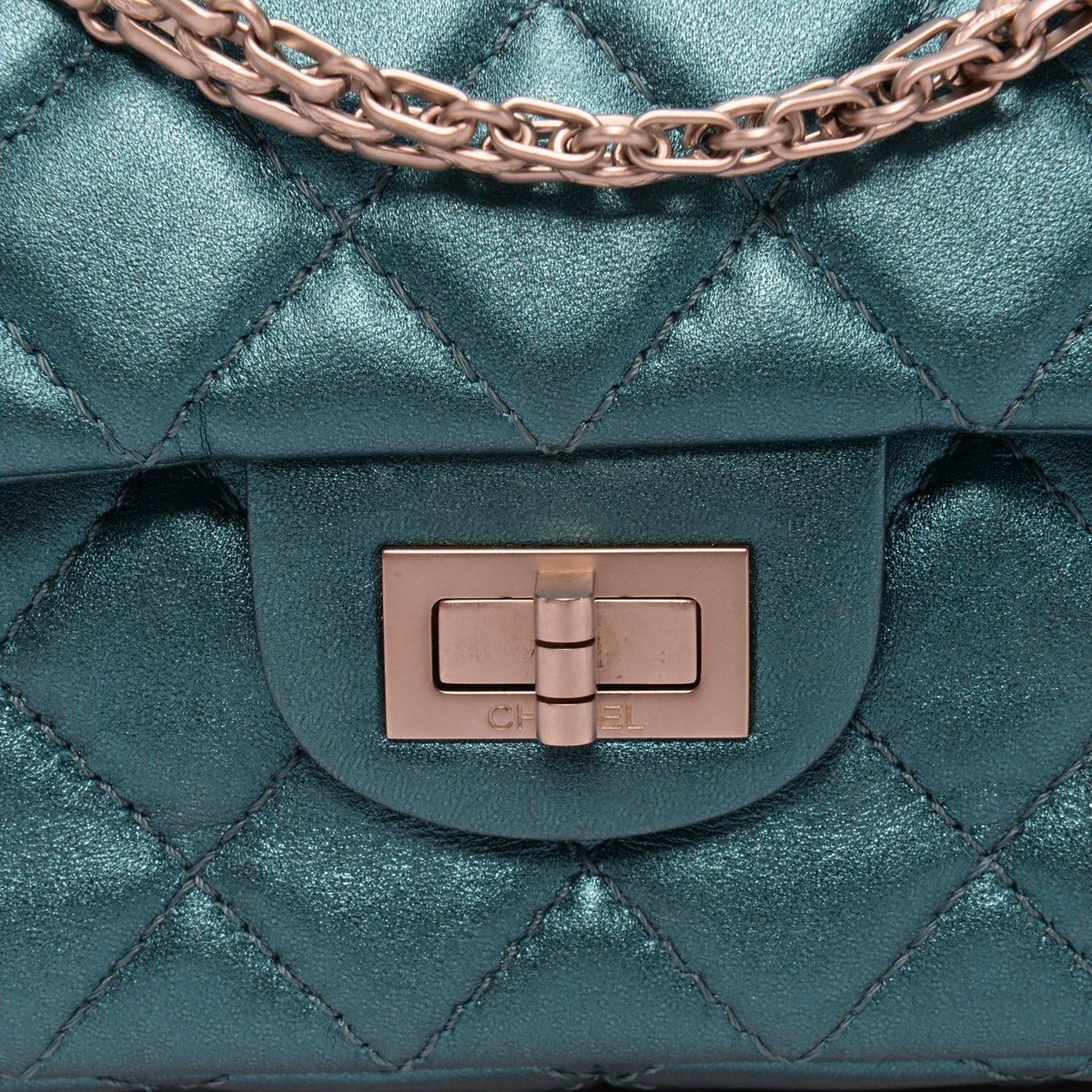 Chanel Teal Metallic Calfskin 2.55 Reissue 226 Flap Bag