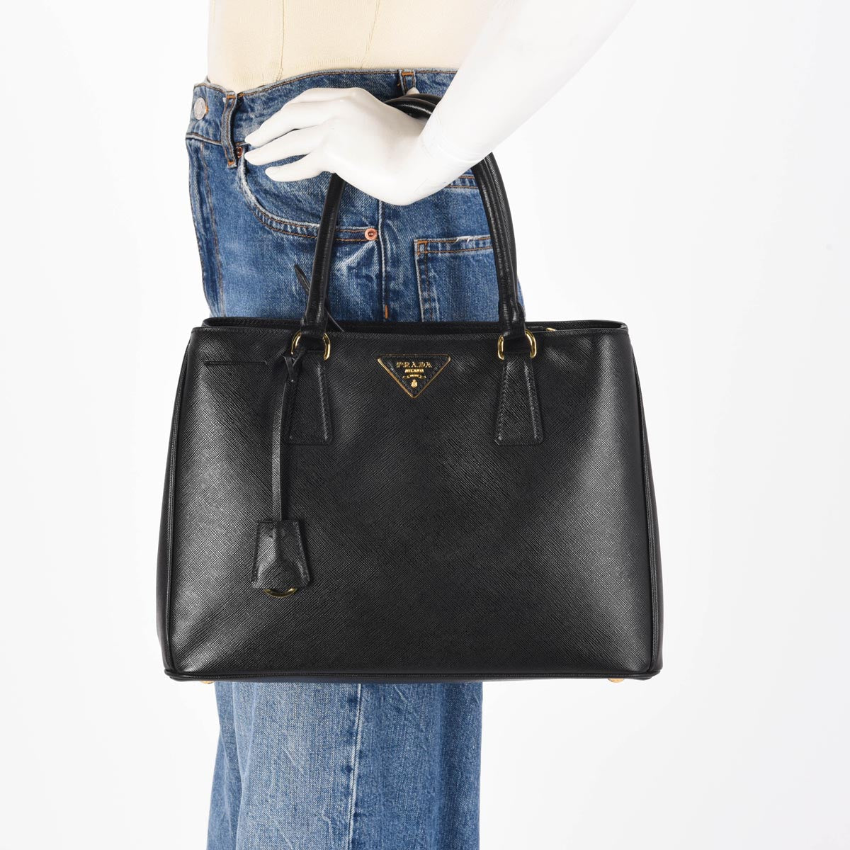 Prada Black Saffiano Lux Medium Galleria Tote