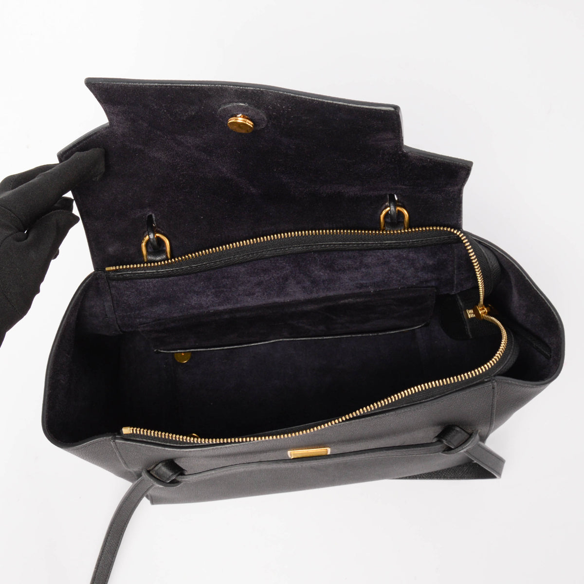 Celine Black Grained Calfskin Mini Belt Bag
