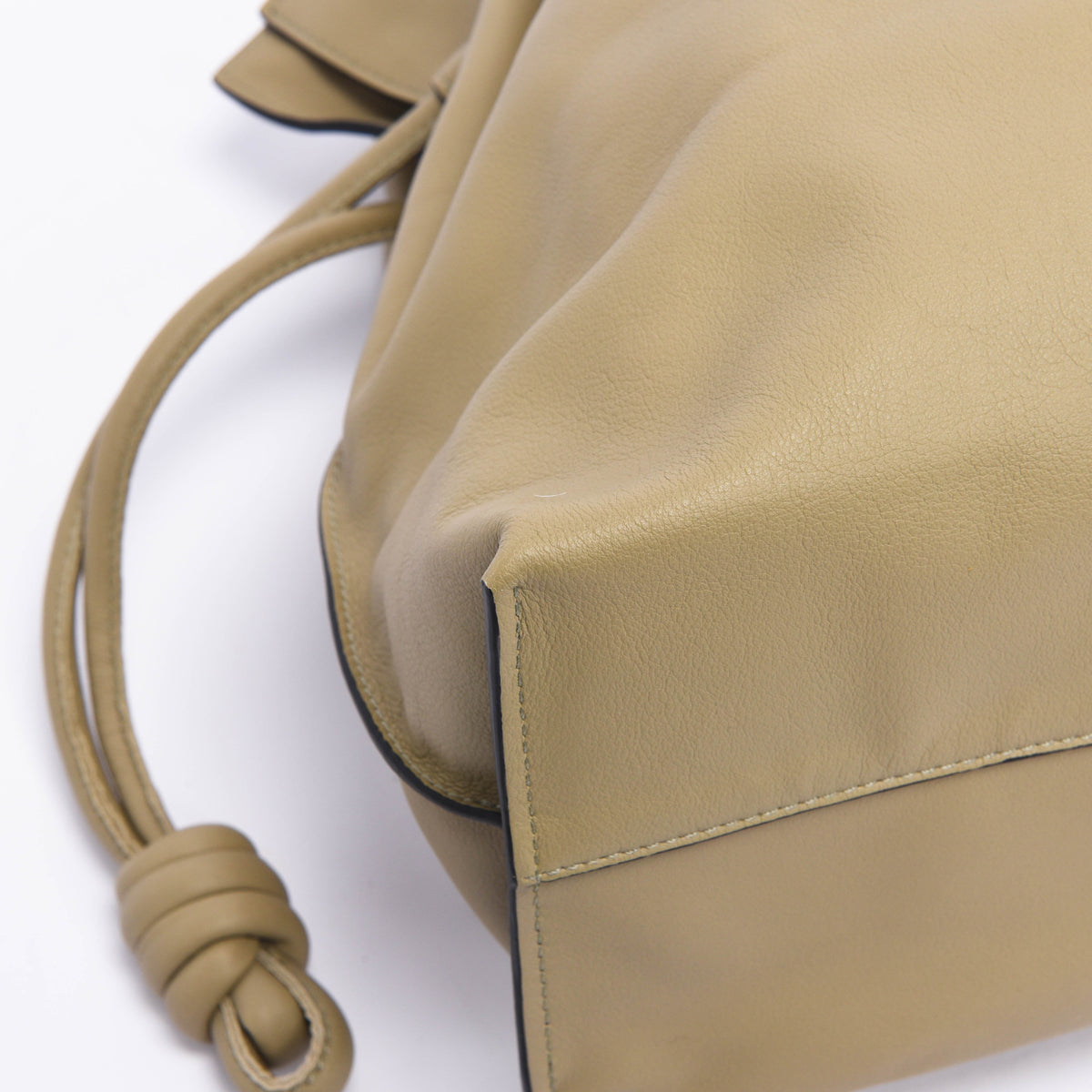 Loewe Clay Green Nappa Calfskin Large Flamenco Clutch
