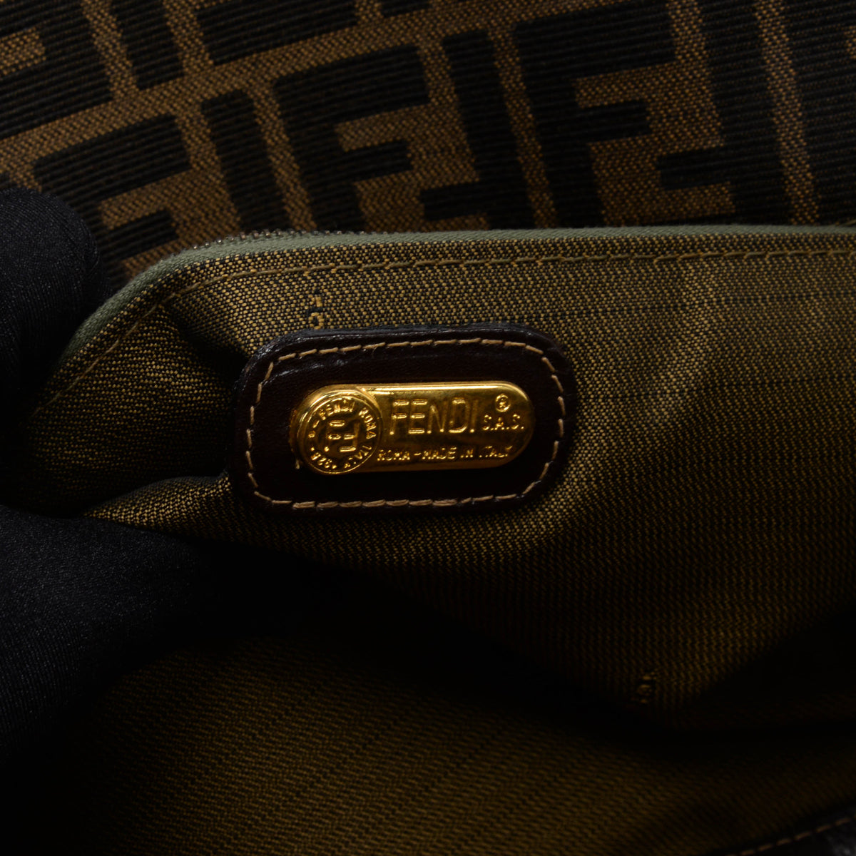 Fendi Tobacco Zucca Double Zip Tote