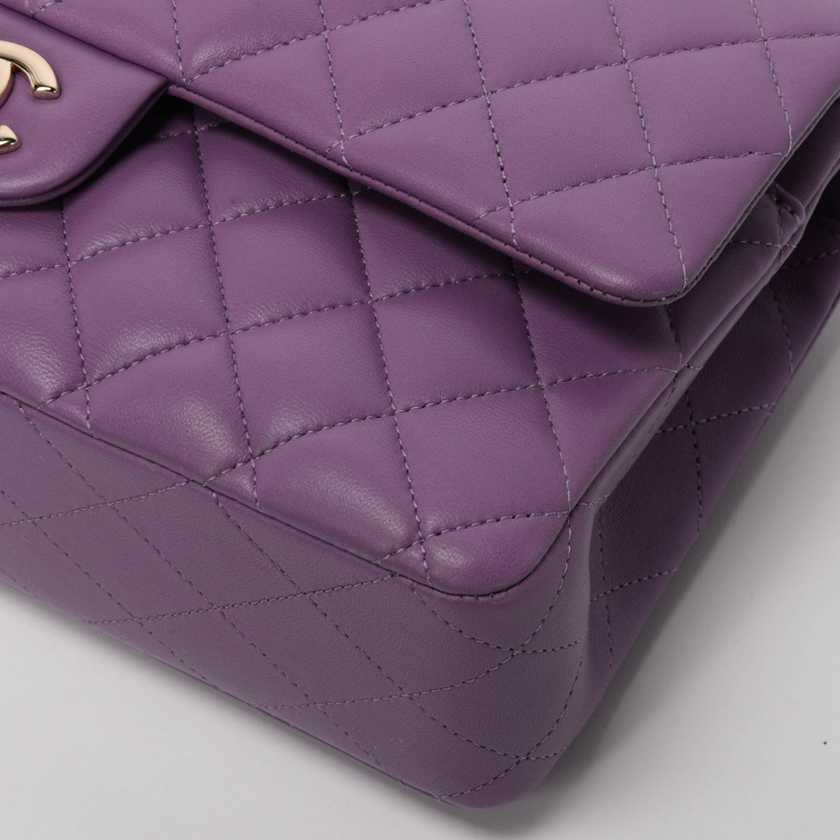 Chanel Purple Quilted Lambskin Medium Classic Flap Bag