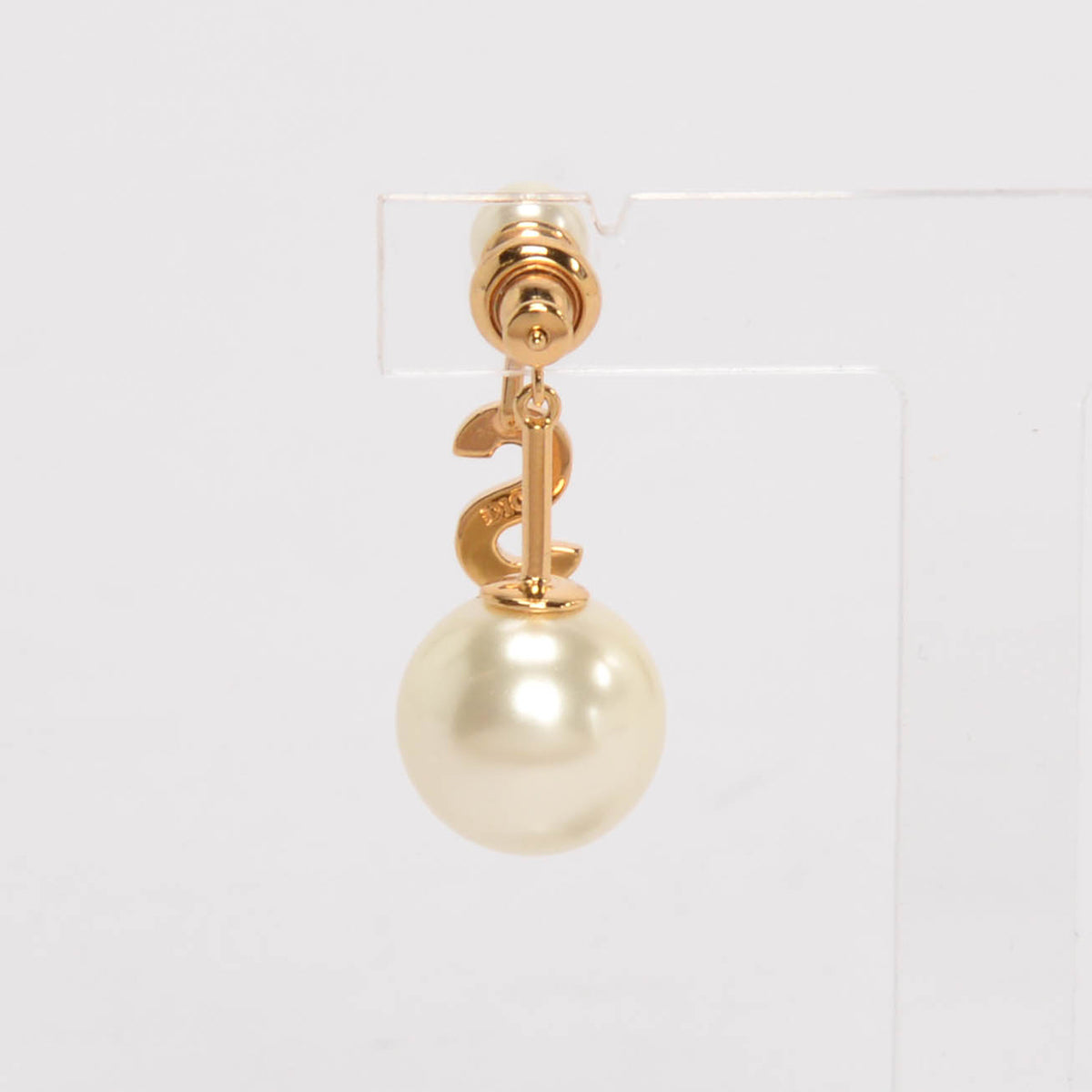 Dior Gold Tone Faux Pearl My ABCDior Tribales Letter S Single Earring