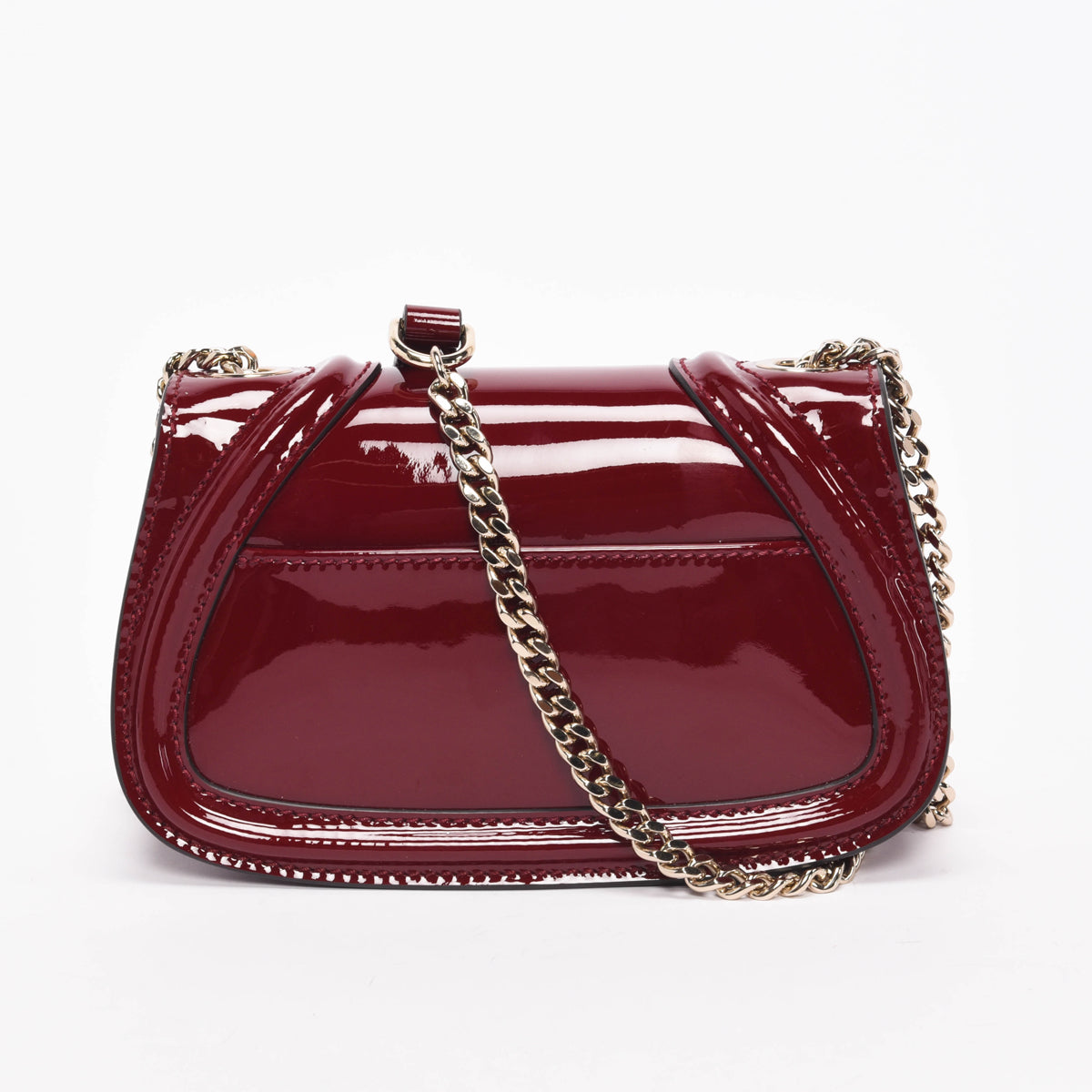 Gucci Rosso Ancora Patent Small GG Blondie Bag