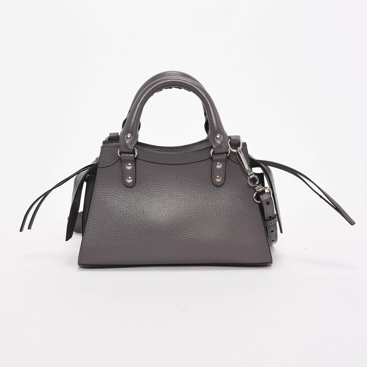 Balenciaga Dark Grey Grained Calfskin Neo Classic Mini City Bag