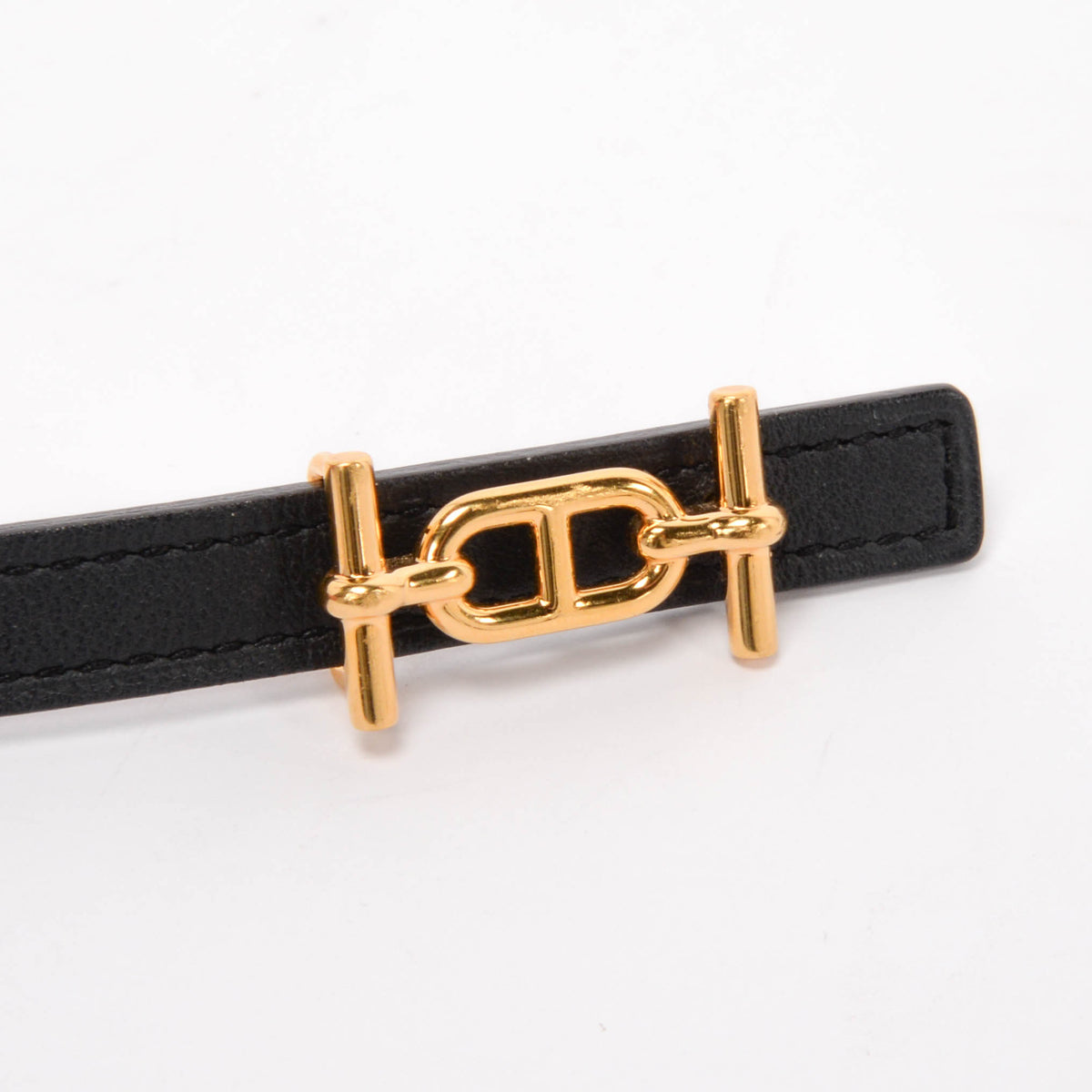 Hermes Black & Gold Epsom Ancre Reversible Belt