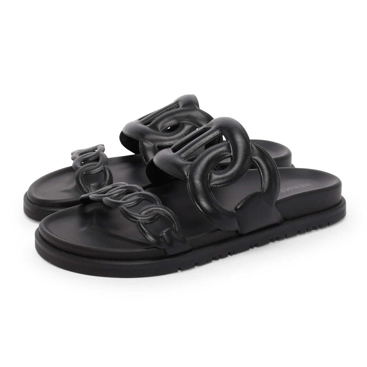Hermes Black Nappa Leather Extra Sandals 36