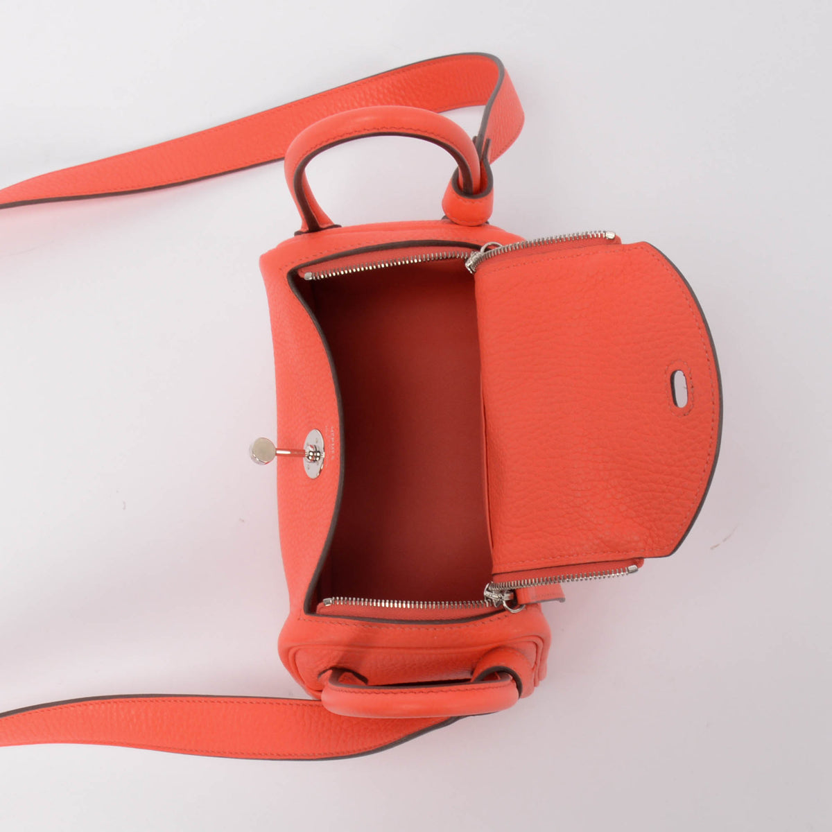 Hermes Rose Texas Clemence Mini Lindy 20